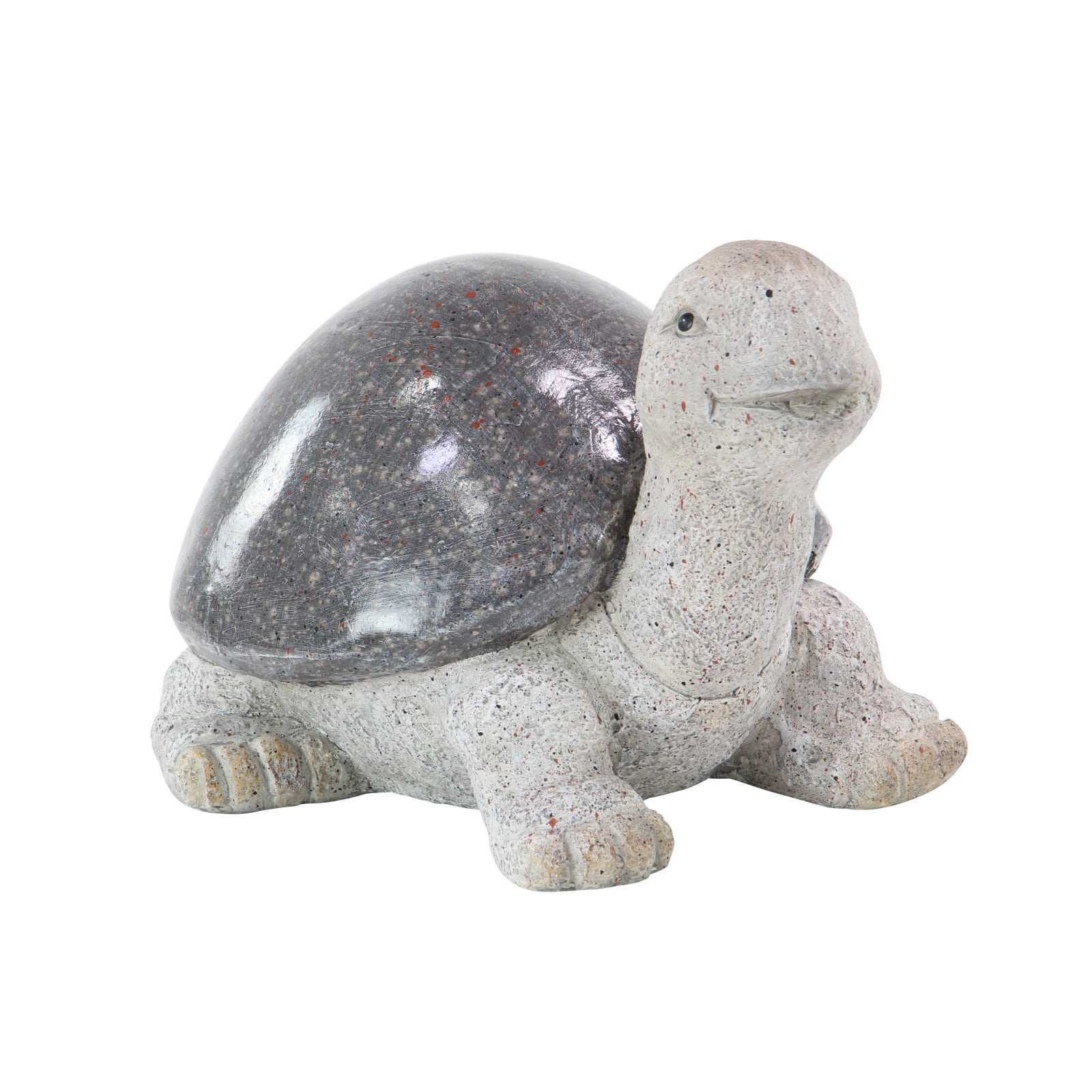 13&#x22; White Polystone Turtle Garden Sculpture