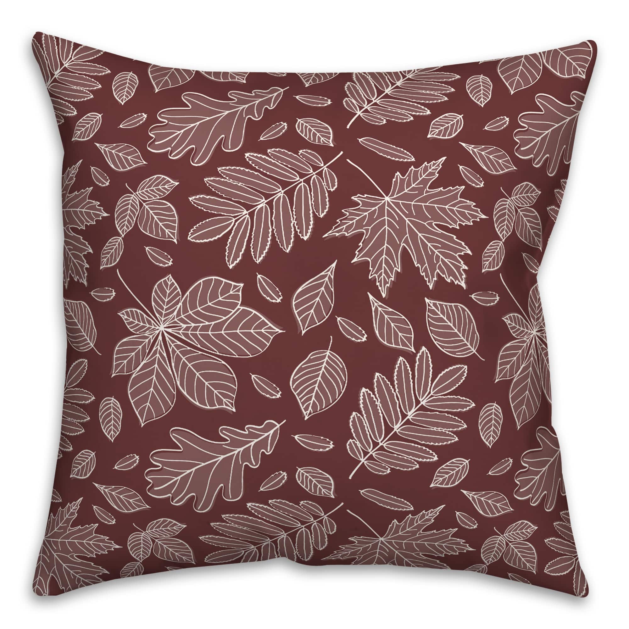 18" x 18" Leaf Mixture Indoor/Outdoor Throw Pillow