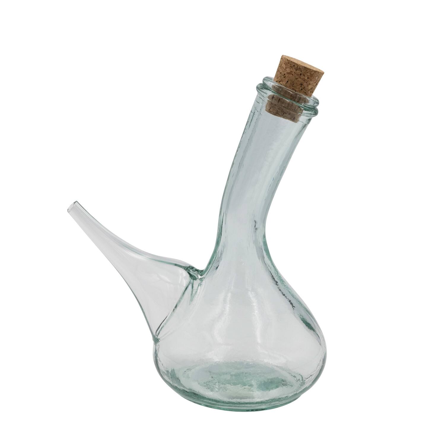 Hello Honey® Round Reclaimed Traditional Glass Wine Pitcher with Cork