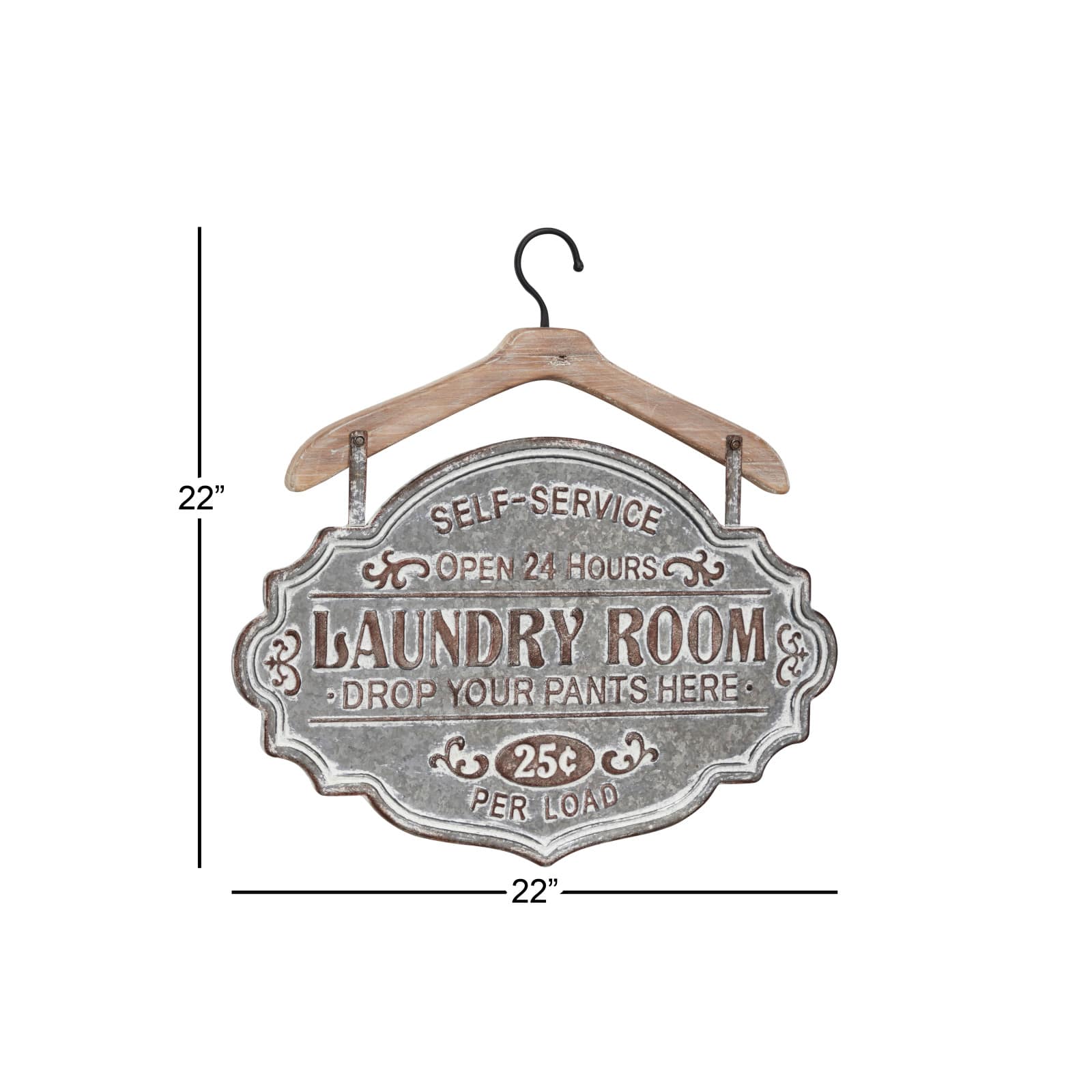 Gray Laundry Room Metal Farmhouse Sign Wall Decor