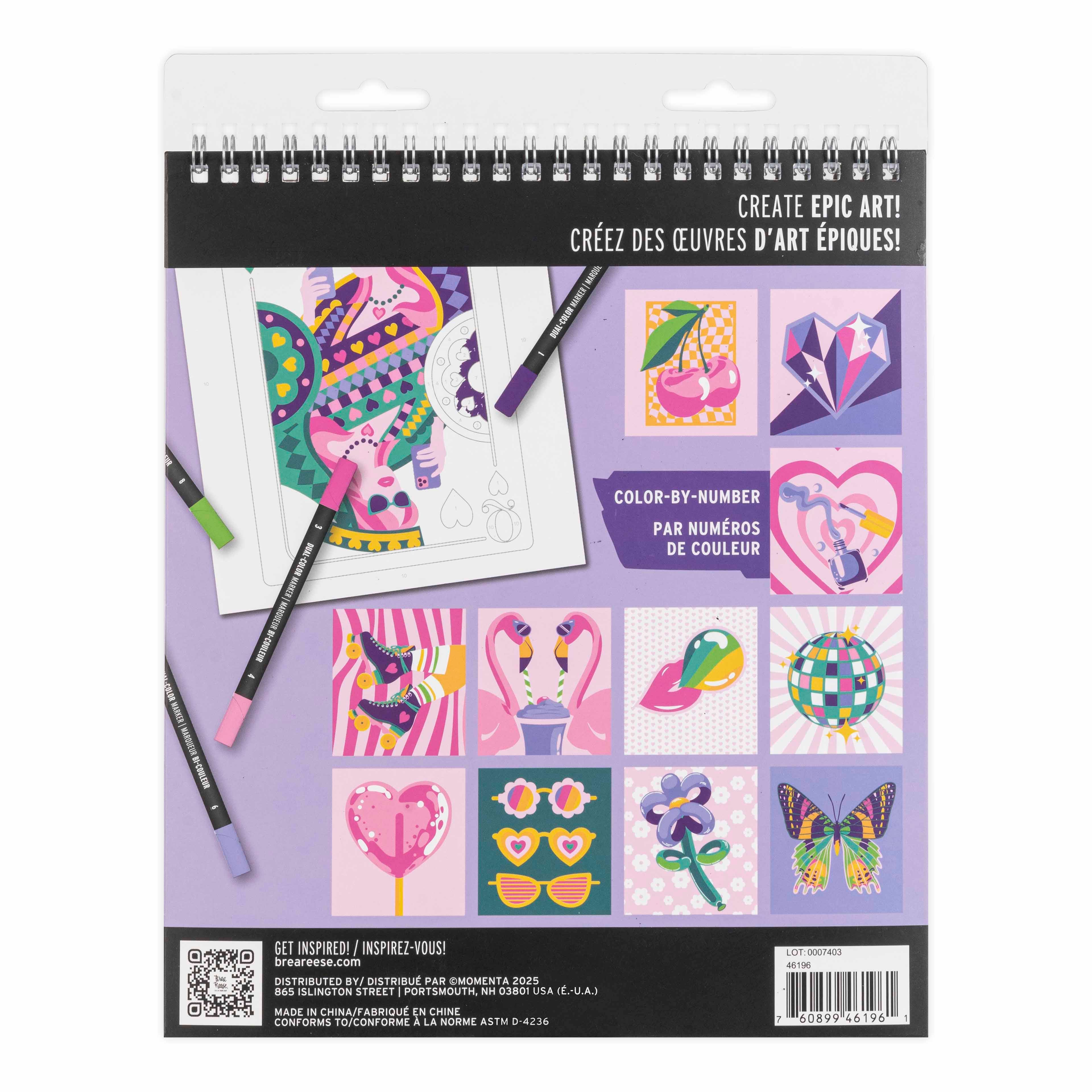 VIVID by Brea Reese&#xAE; Queen of Hearts Marker Color-by-Number Kit