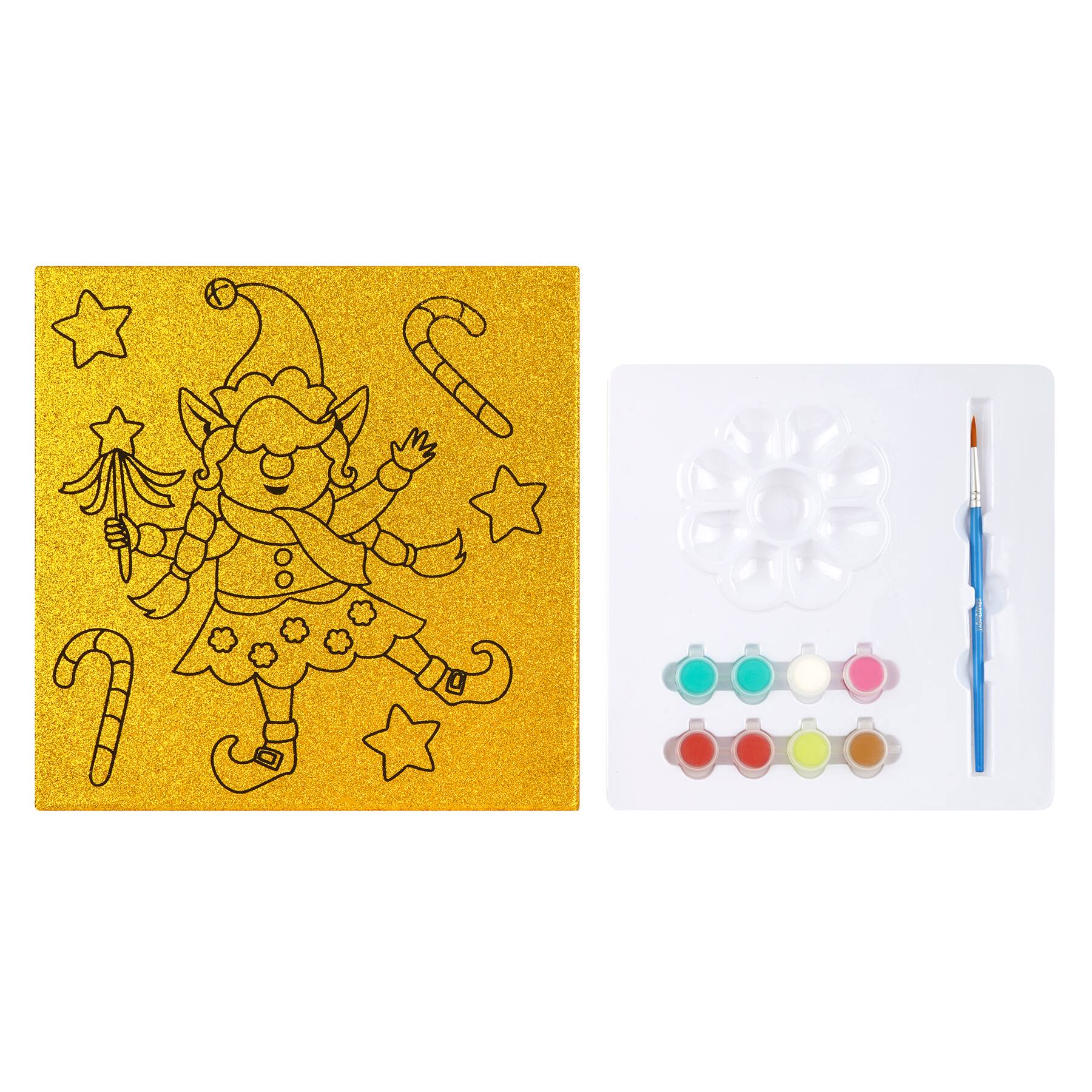 Gold Glitter Elf Canvas Painting Kit by Creatology™ Craft Activities