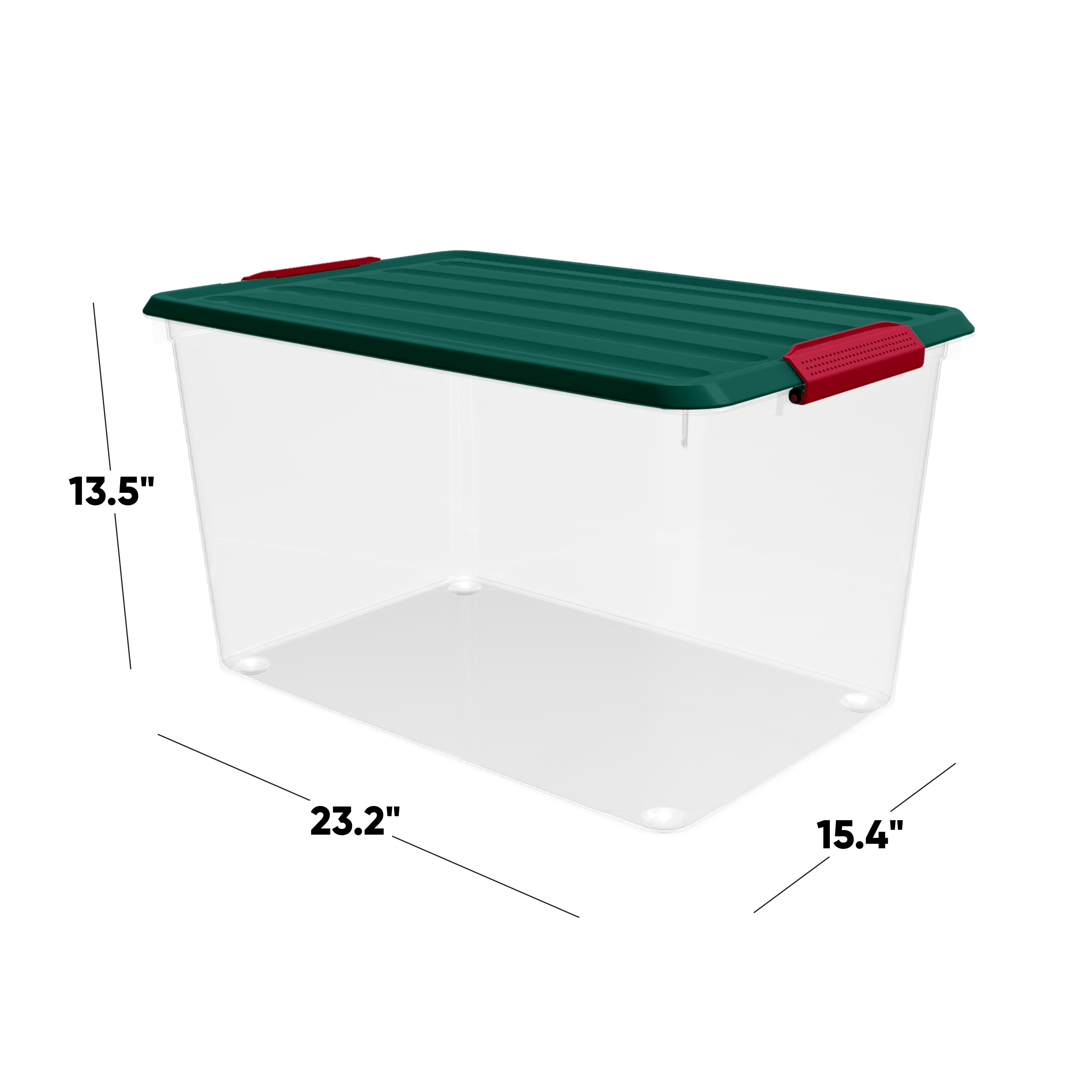 23.25&#x22; x 15.5&#x22; x 13.5&#x22; Latching Plastic Ornament Storage with Dividers by Simply Tidy&#xAE;