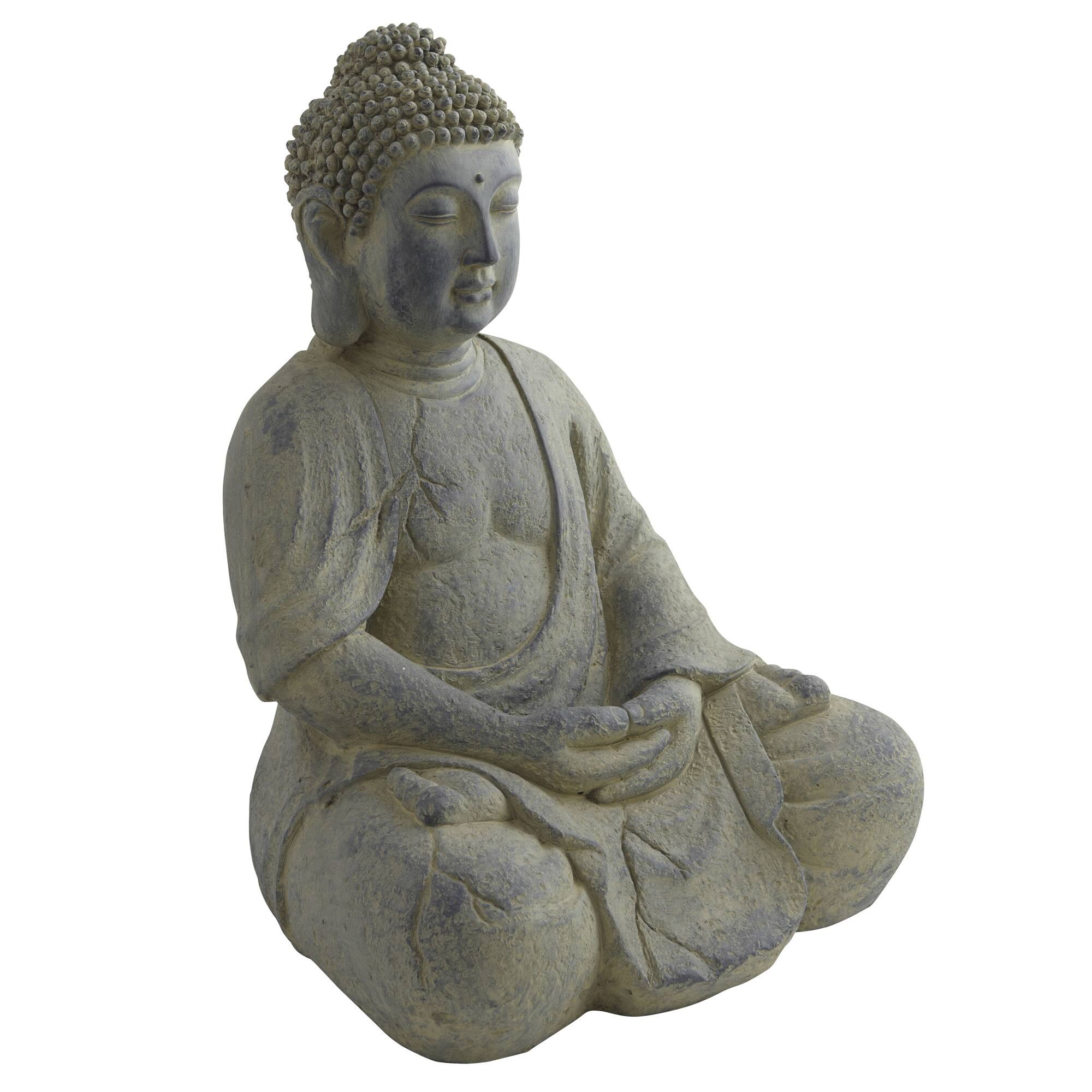 19.75&#x22; Gray Buddha Statue