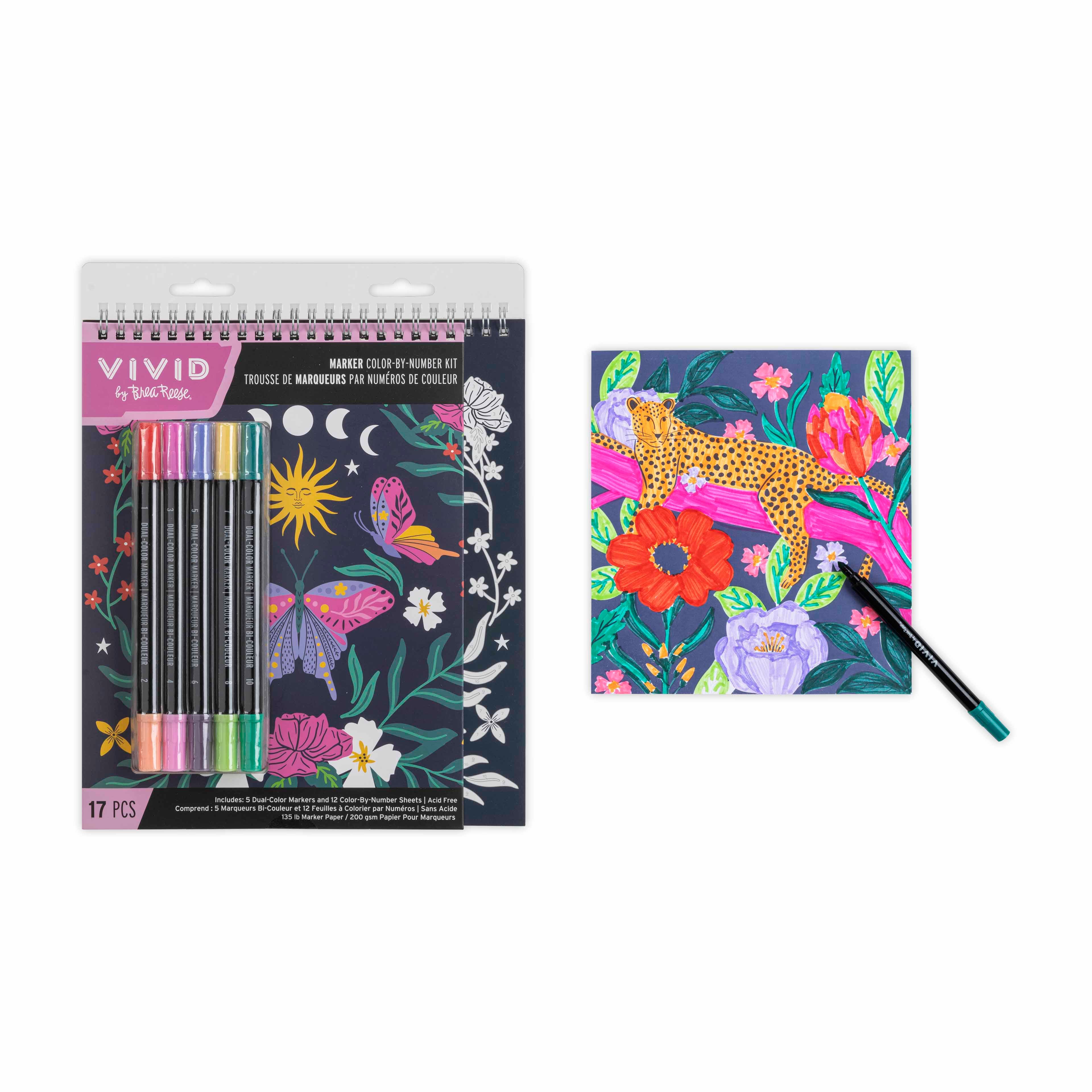 VIVID by Brea Reese® Botanical Marker Color-by-Number Kit