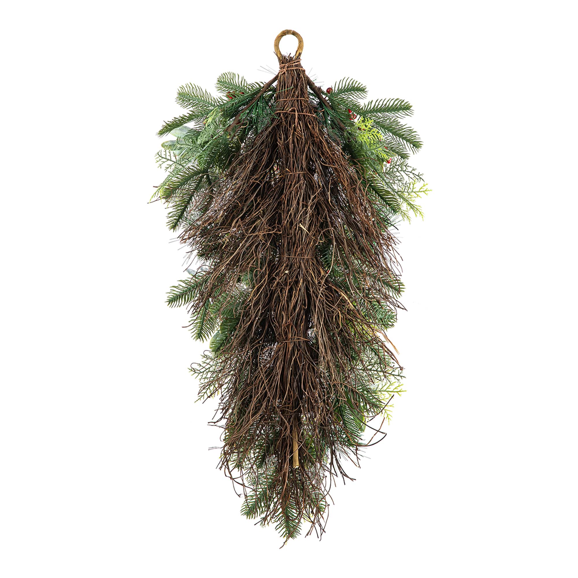 Glitzhome® 26" Berry, Pinecone & Bell Teardrop