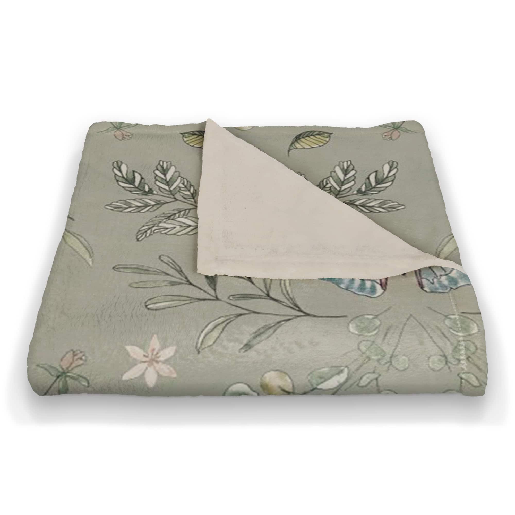 Butterfly Pattern Coral Fleece Blanket