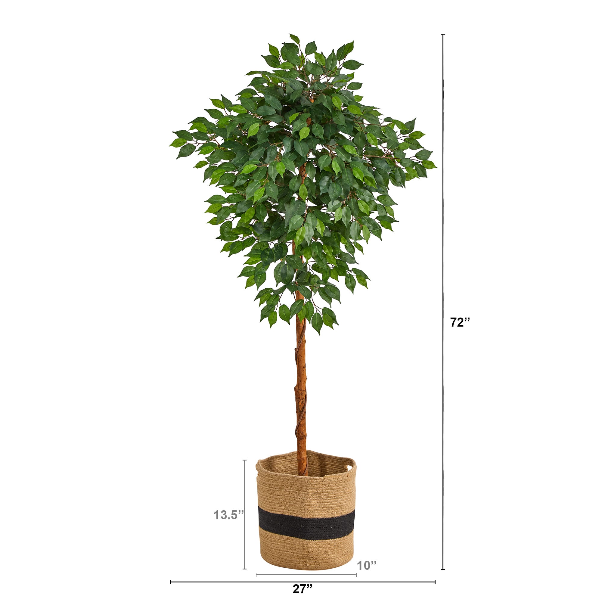 6ft. Artificial Ficus Tree with Basket