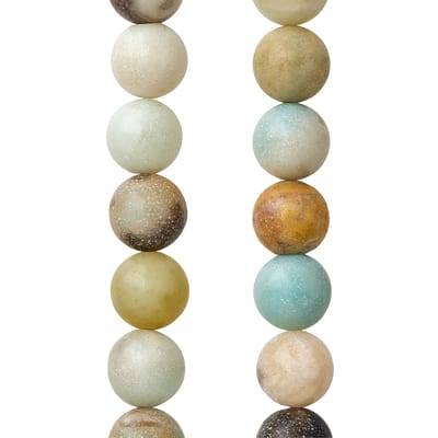 Teal Mix Amazonite Round Beads, 10mm by Bead Landing™ image