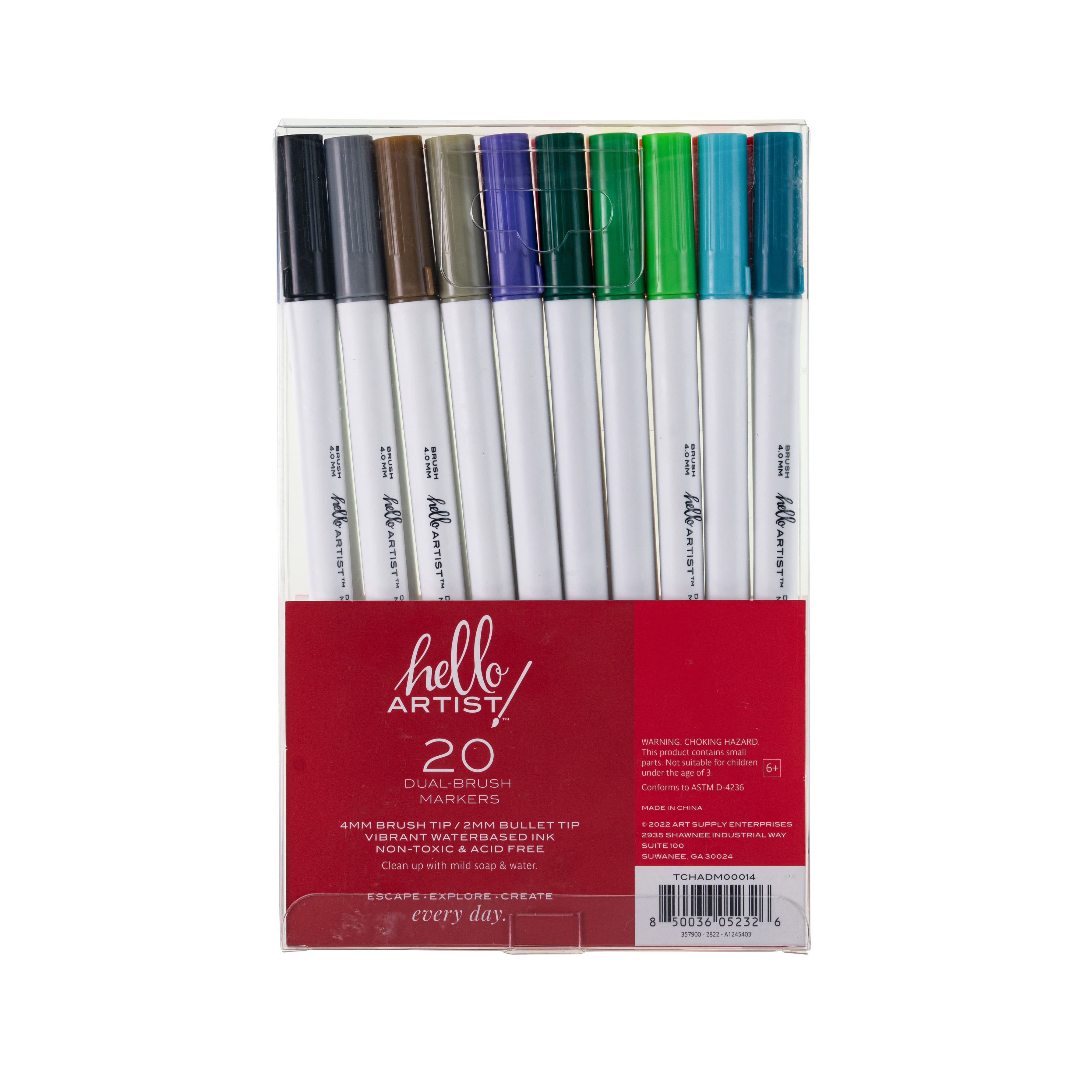 Hello, Artist!&#x2122; 20-Piece Dual Brush Marker Set