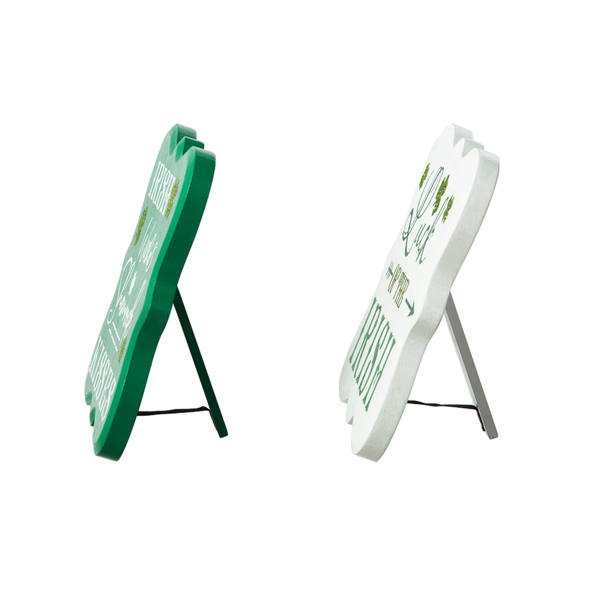 Glitzhome&#xAE; St. Patrick&#x27;s Wooden Table D&#xE9;cor Set