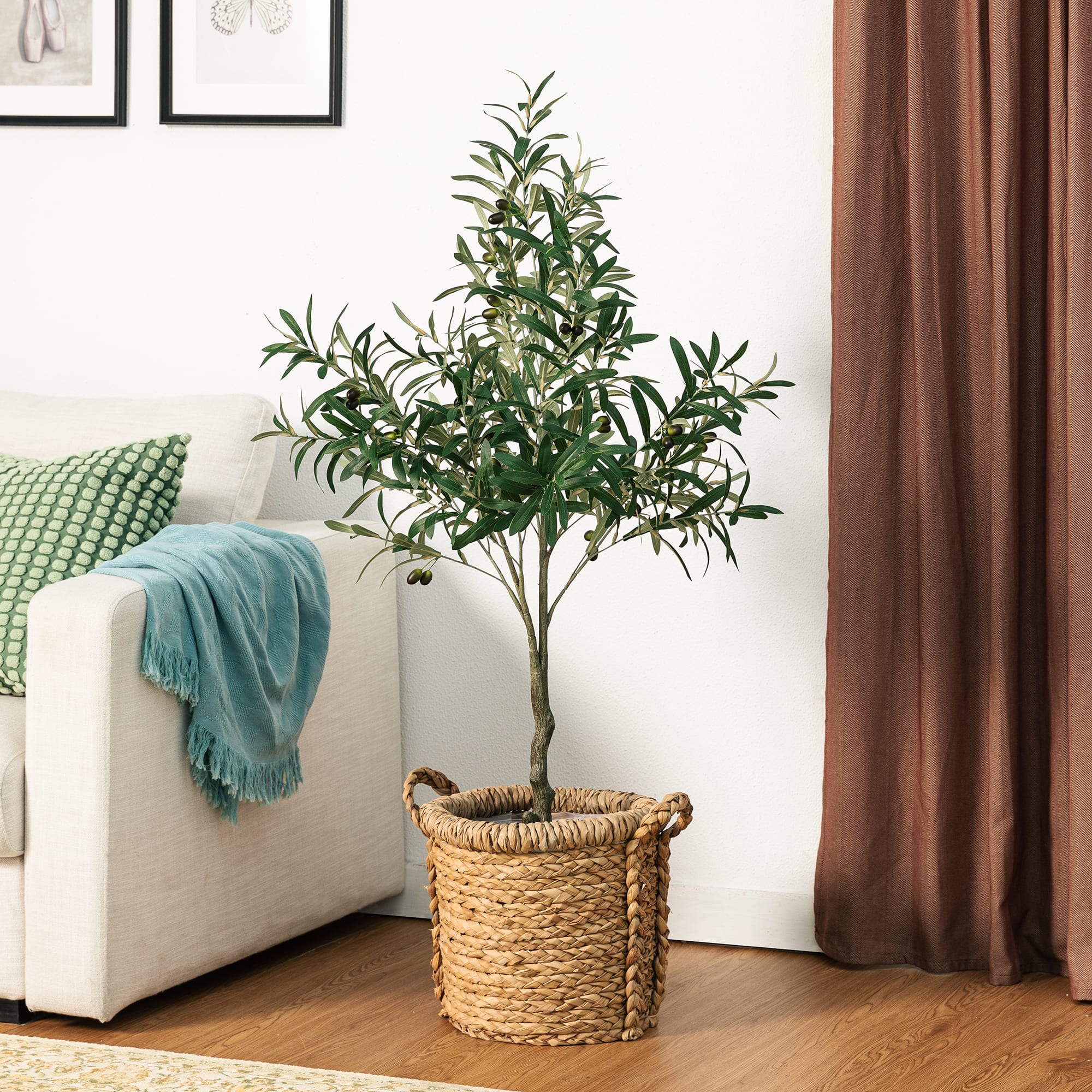 Glitzhome&#xAE; 4ft. Faux Olive Tree in Pot