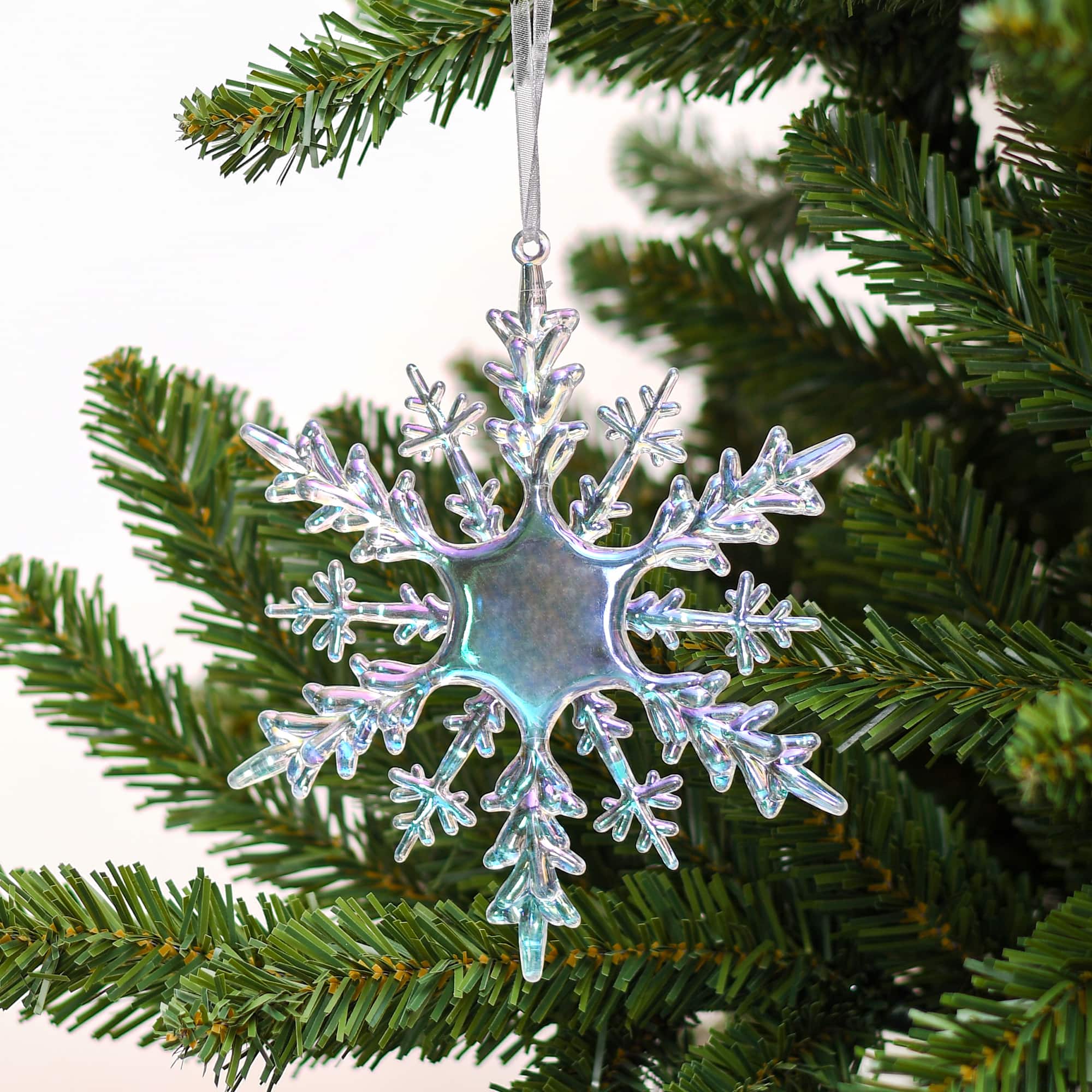 6.25&#x22; Iridescent Snowflake Plastic Ornament by Ashland&#xAE;