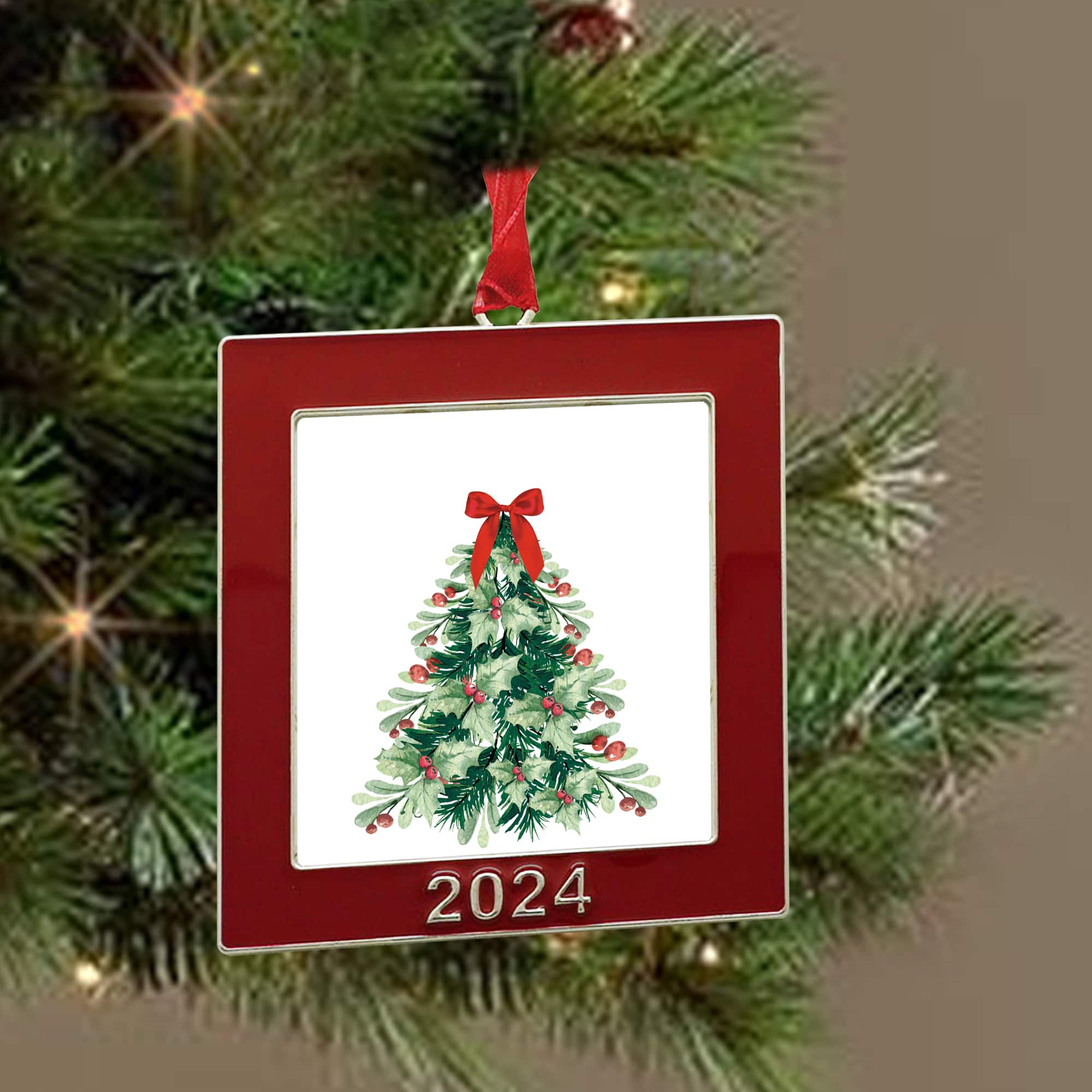 2.5&#x22; x 2.5&#x22; Red 2024 Ornament Frame by Studio D&#xE9;cor&#xAE;