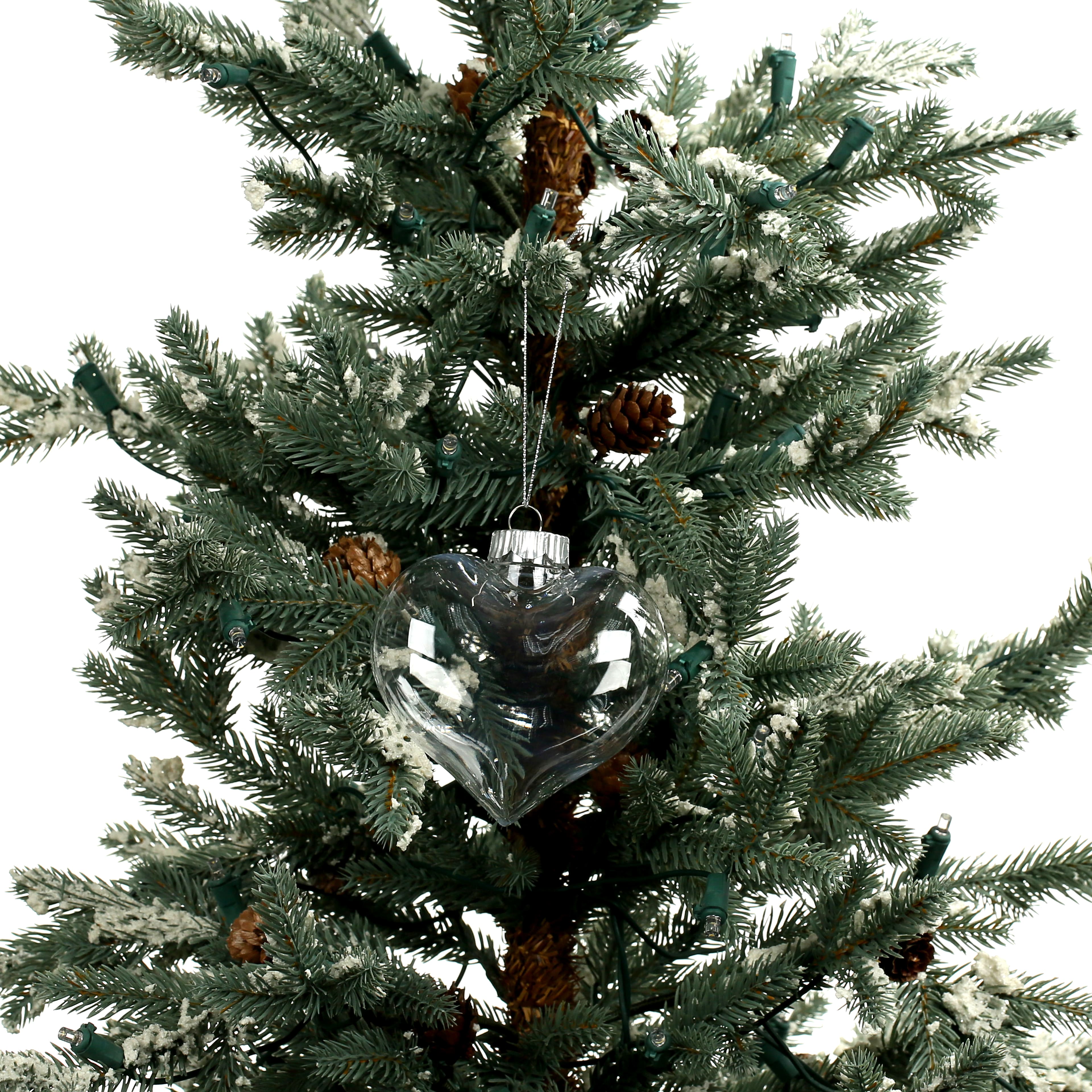 4 Pack 4&#x22; Clear DIY Plastic Heart Ornaments by Make Market&#xAE;