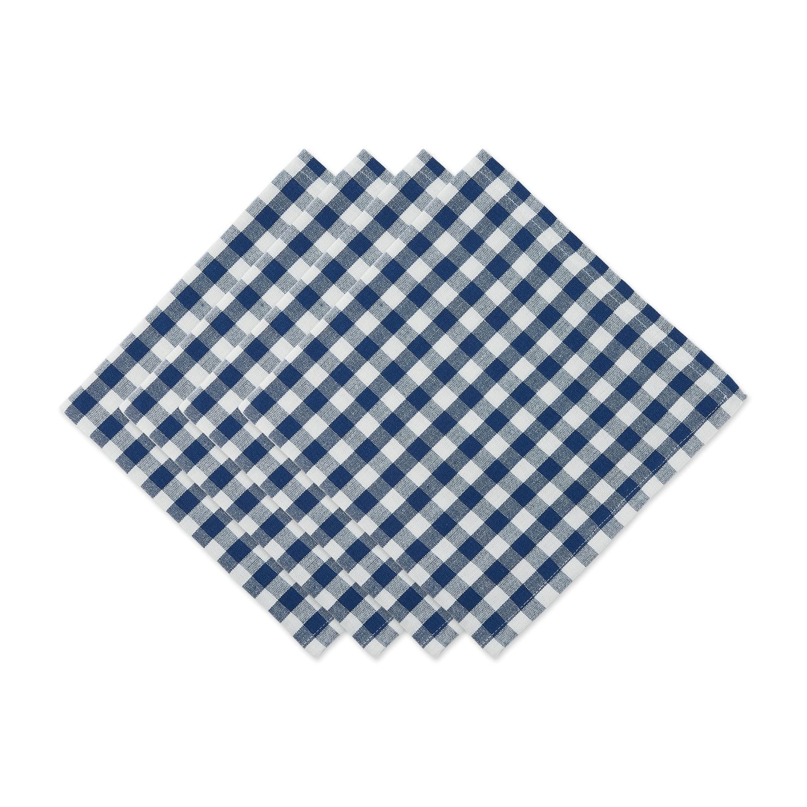 DII® Navy & Off White Gingham Cotton Napkins, 4ct.