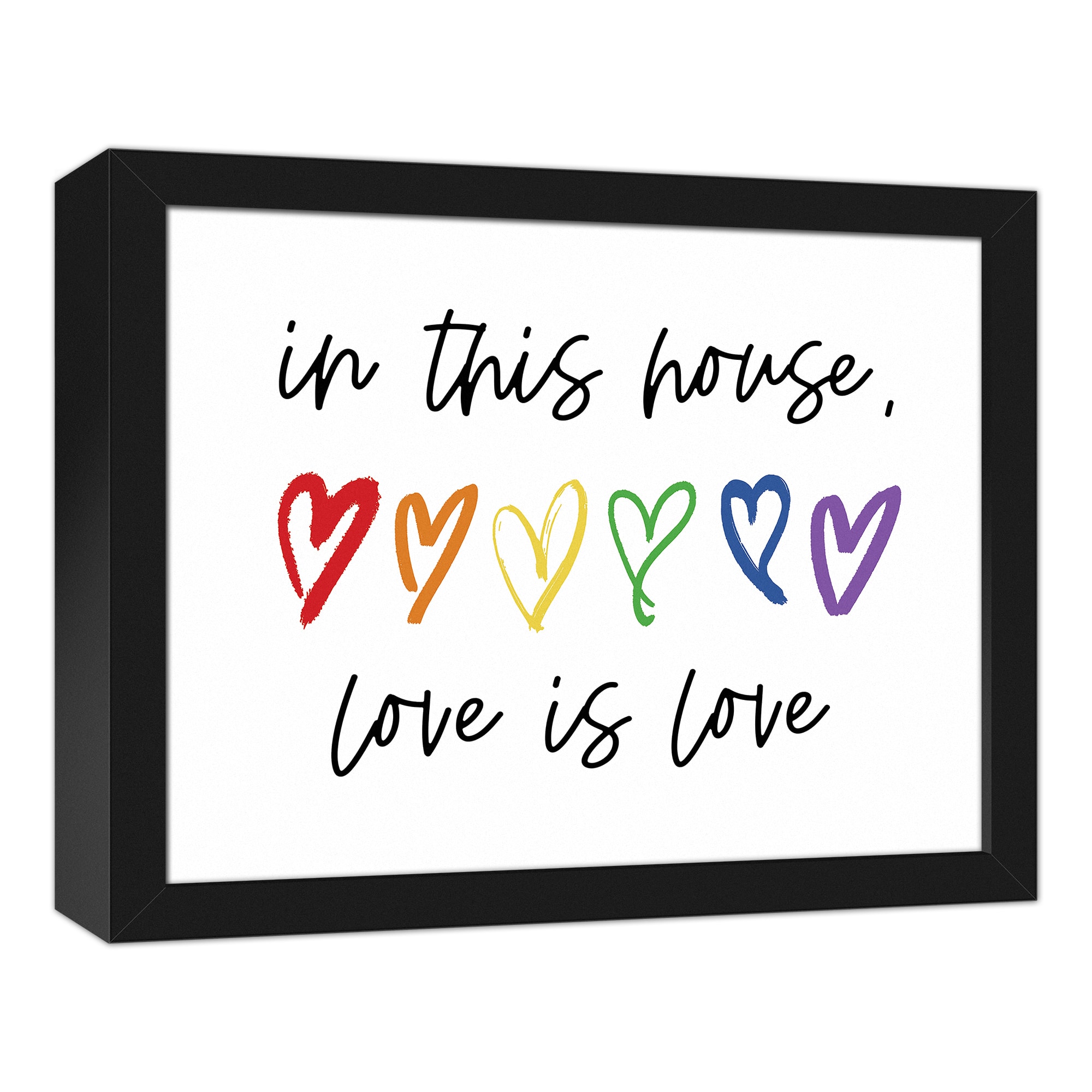 Love Is Love House Black Framed Canvas Wall Art