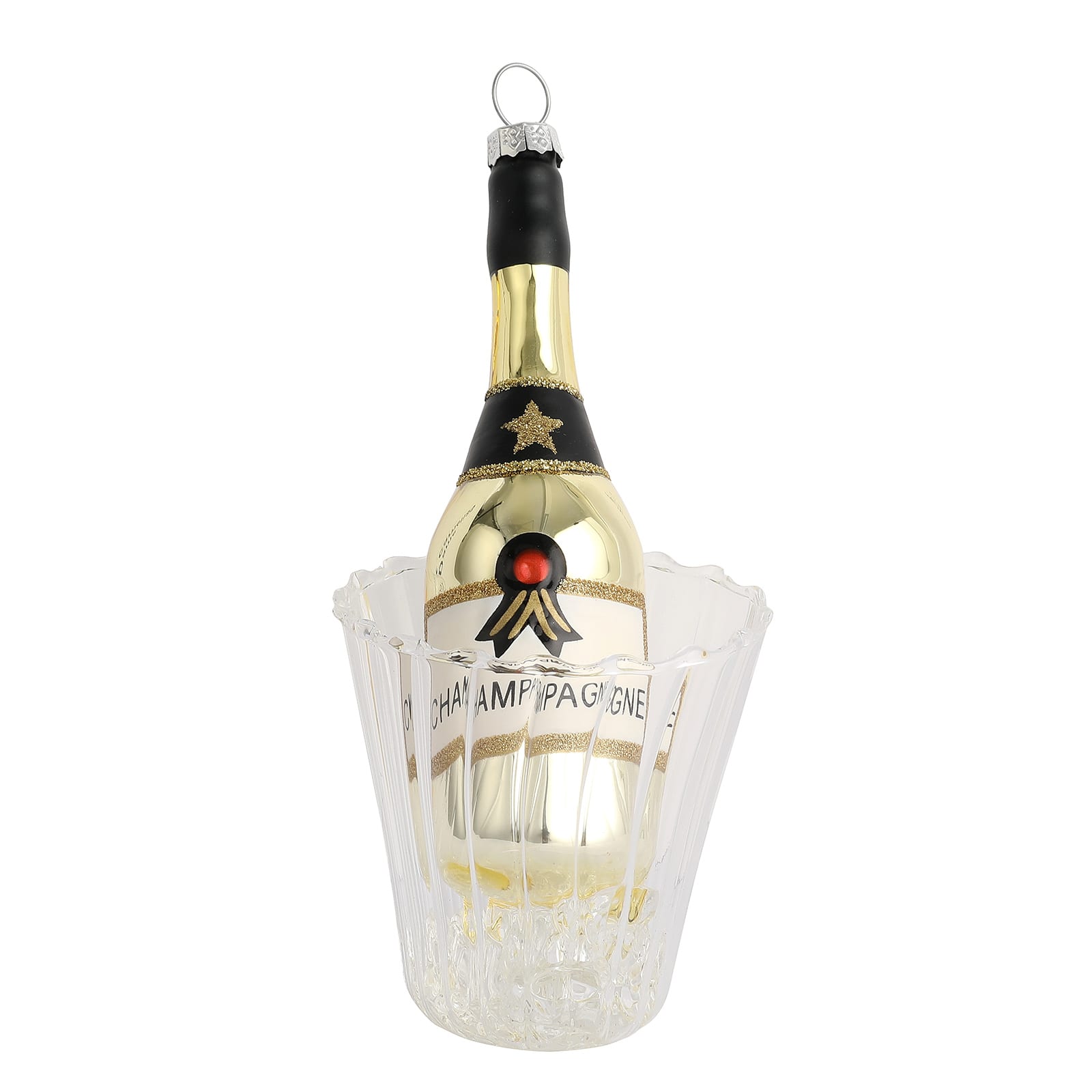 5.5&#x22; Bucket of Champagne Glass Ornament by Ashland&#xAE;