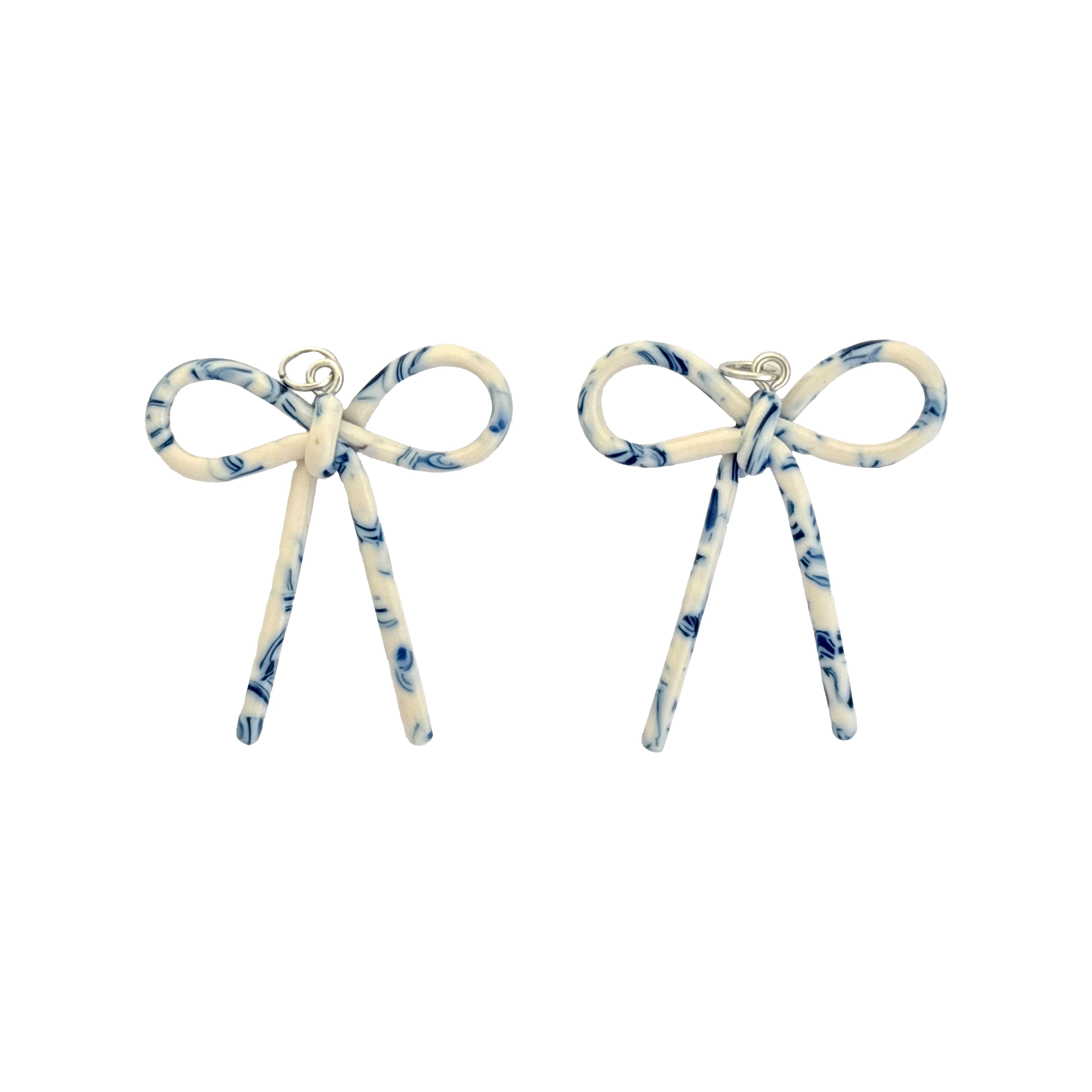 Blue Moon Studio&#x2122; Blue &#x26; White Acrylic Bow Charms, 2ct.