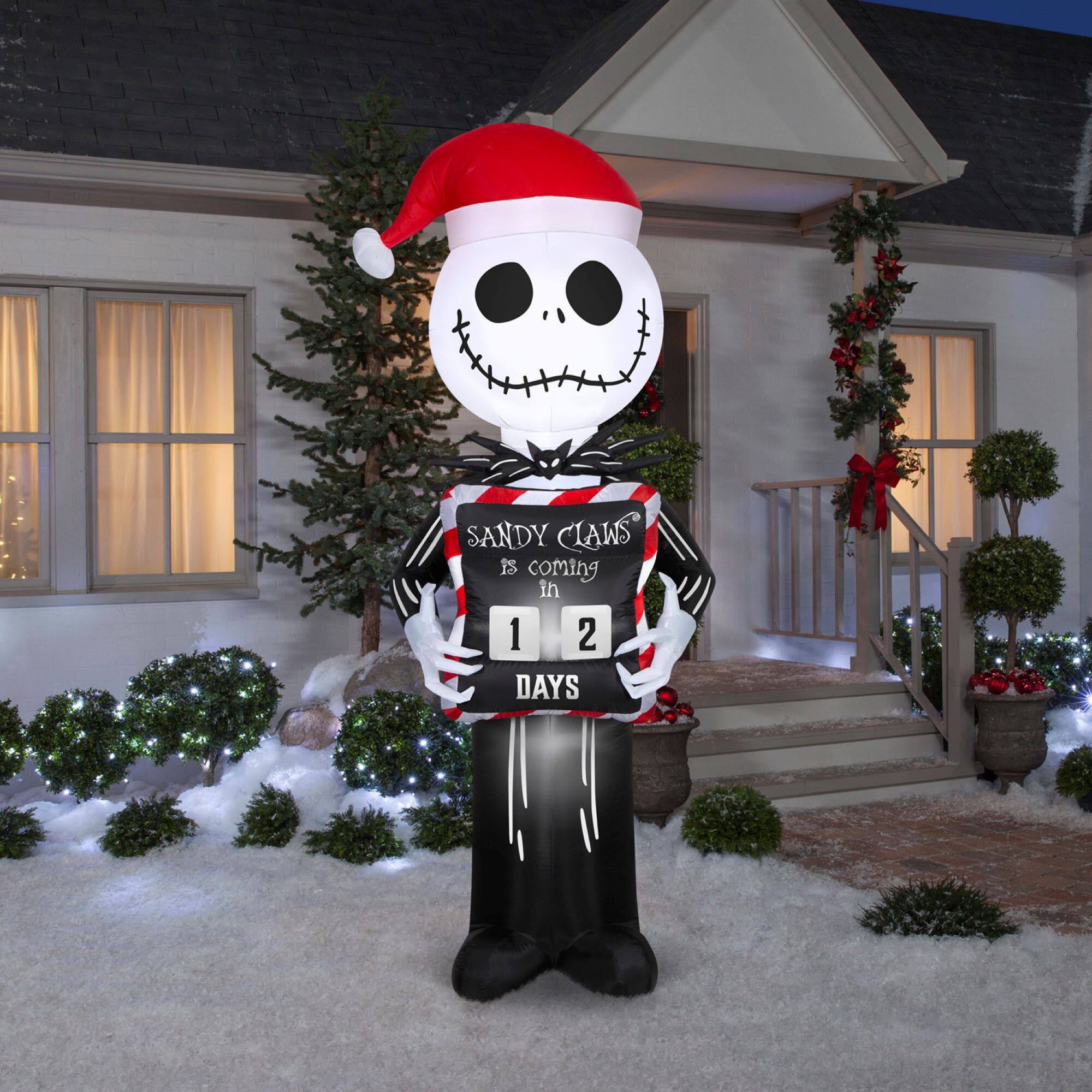 8ft. Airblown&#xAE; Inflatable Christmas Jack Skellington with Christmas Countdown