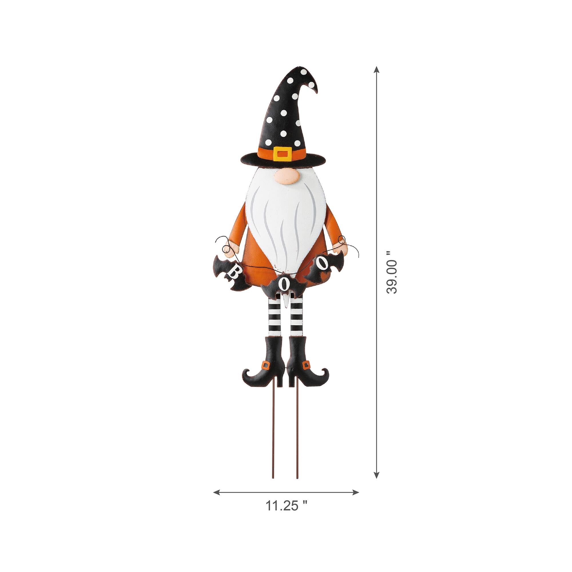 Glitzhome® 36" Metal Halloween Gnome Yard Stake