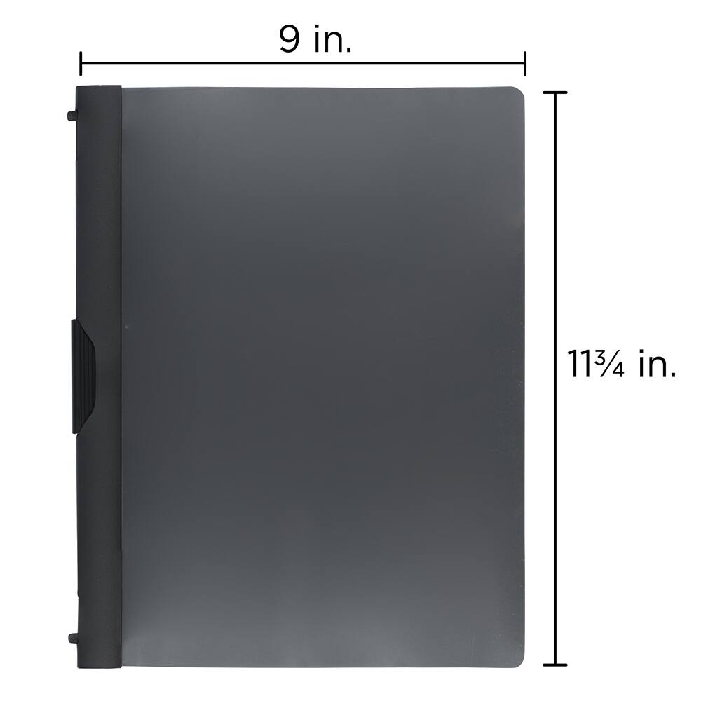 JAM Paper 9&#x22; x 12&#x22; Black Plastic Report Covers with Slide Lock Clip, 6ct.