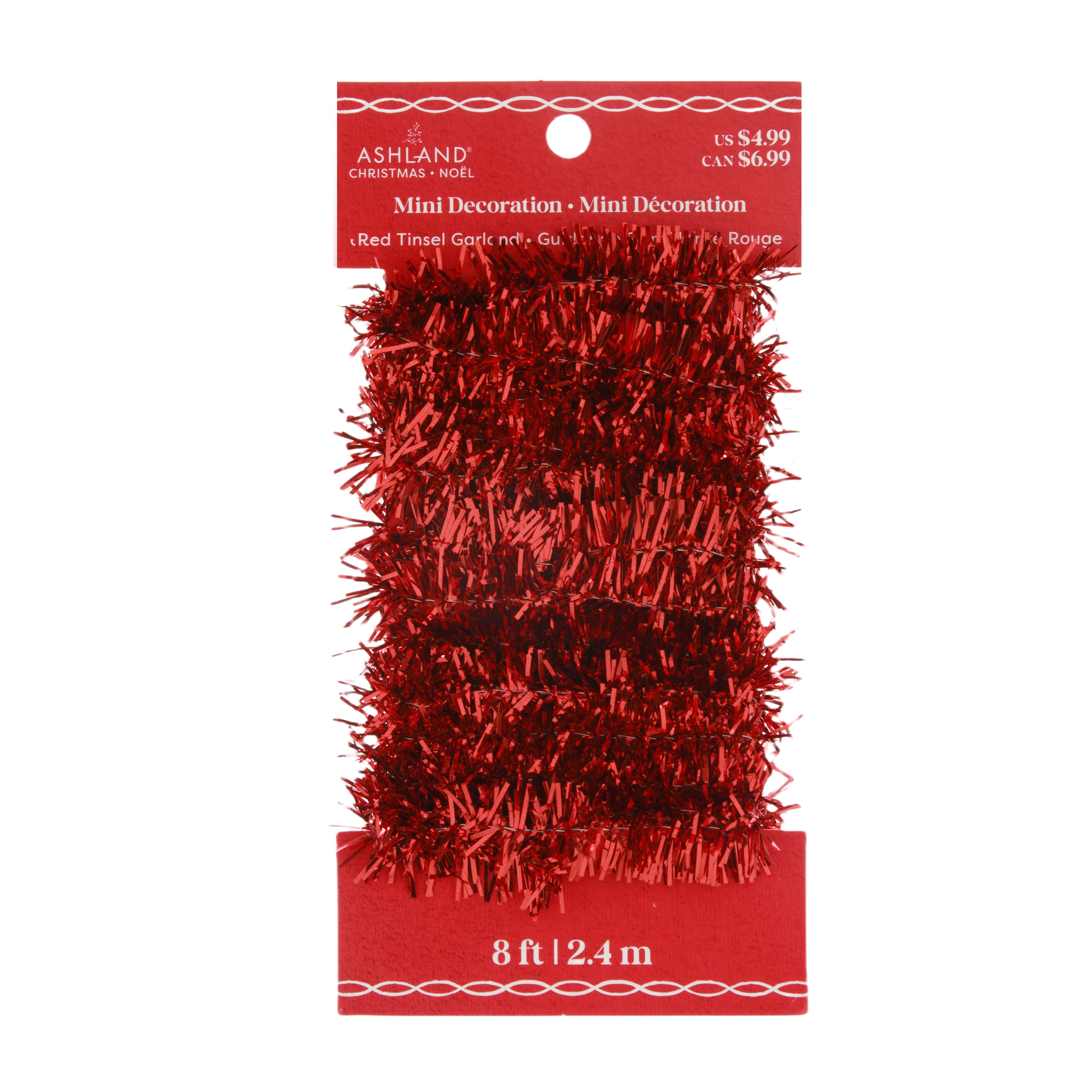 8ft. Mini Red Tinsel Decoration by Ashland&#xAE;