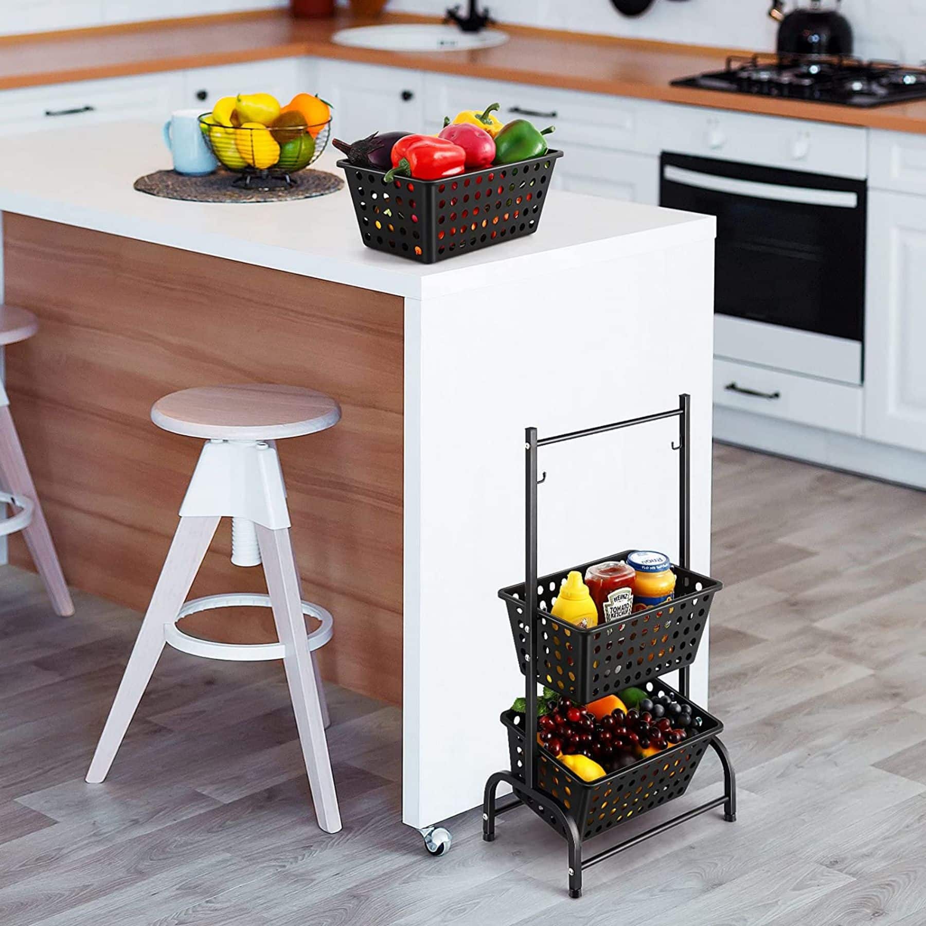 NEX™ Black Metal & Plastic Storage Basket