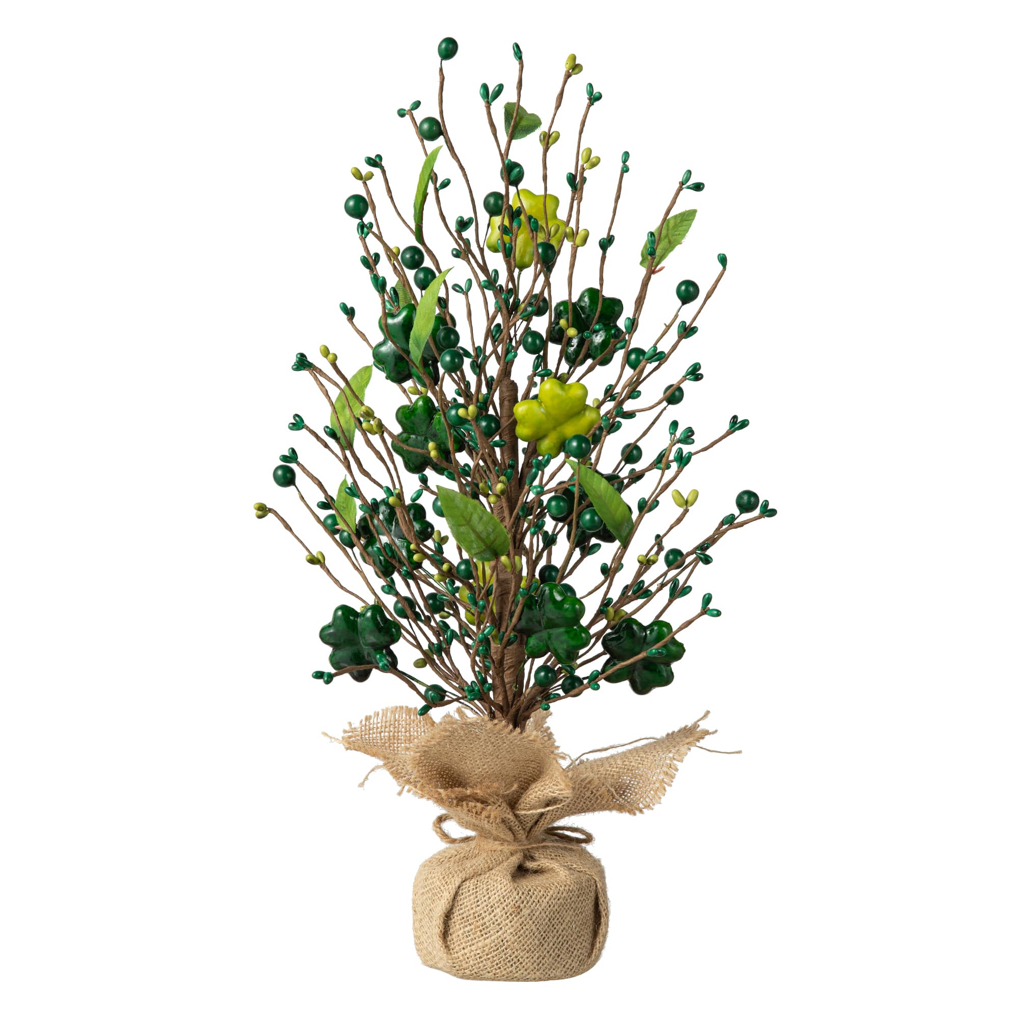 Glitzhome® 18" St Patrick's Shamrock and Berry Table Tree