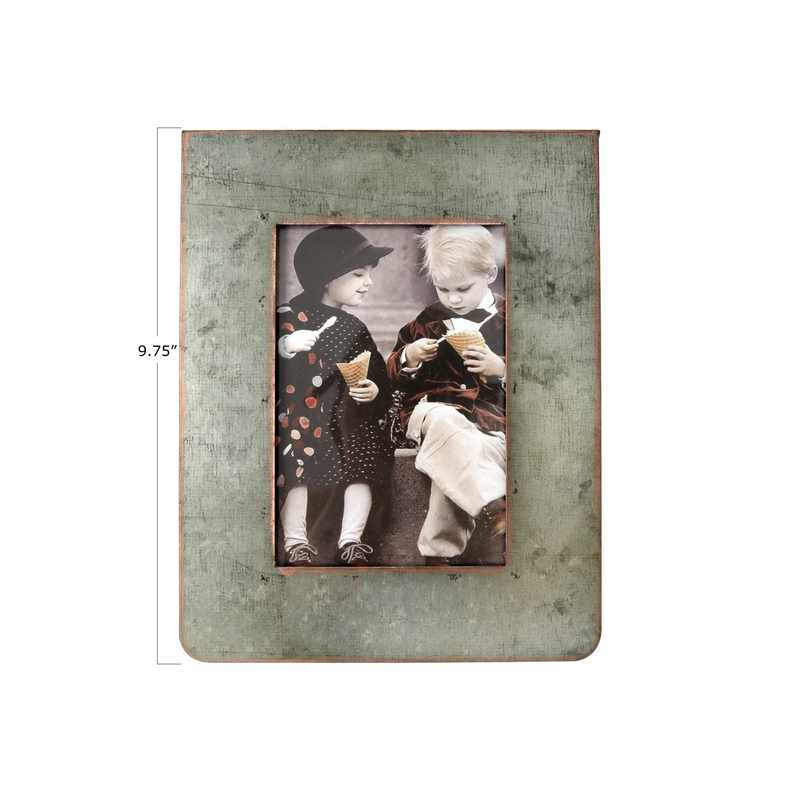 Hello Honey® Galvanized 2-Sided Vertical 3" x 5" Standing Picture Frame