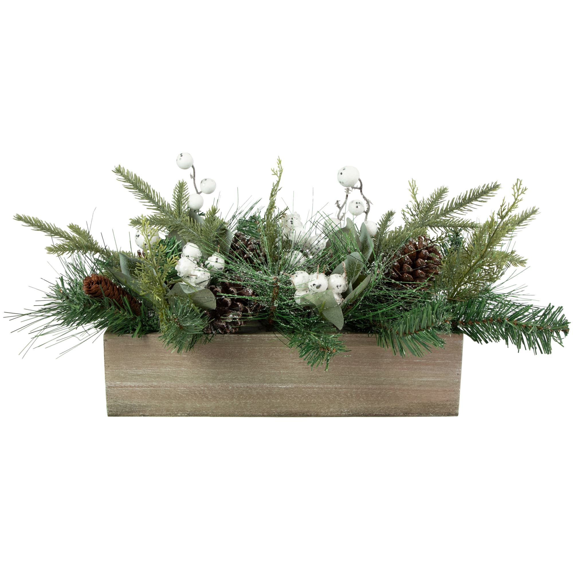 20" Mixed Pine with Pine Cones and Berries Christmas Floral Arrangement