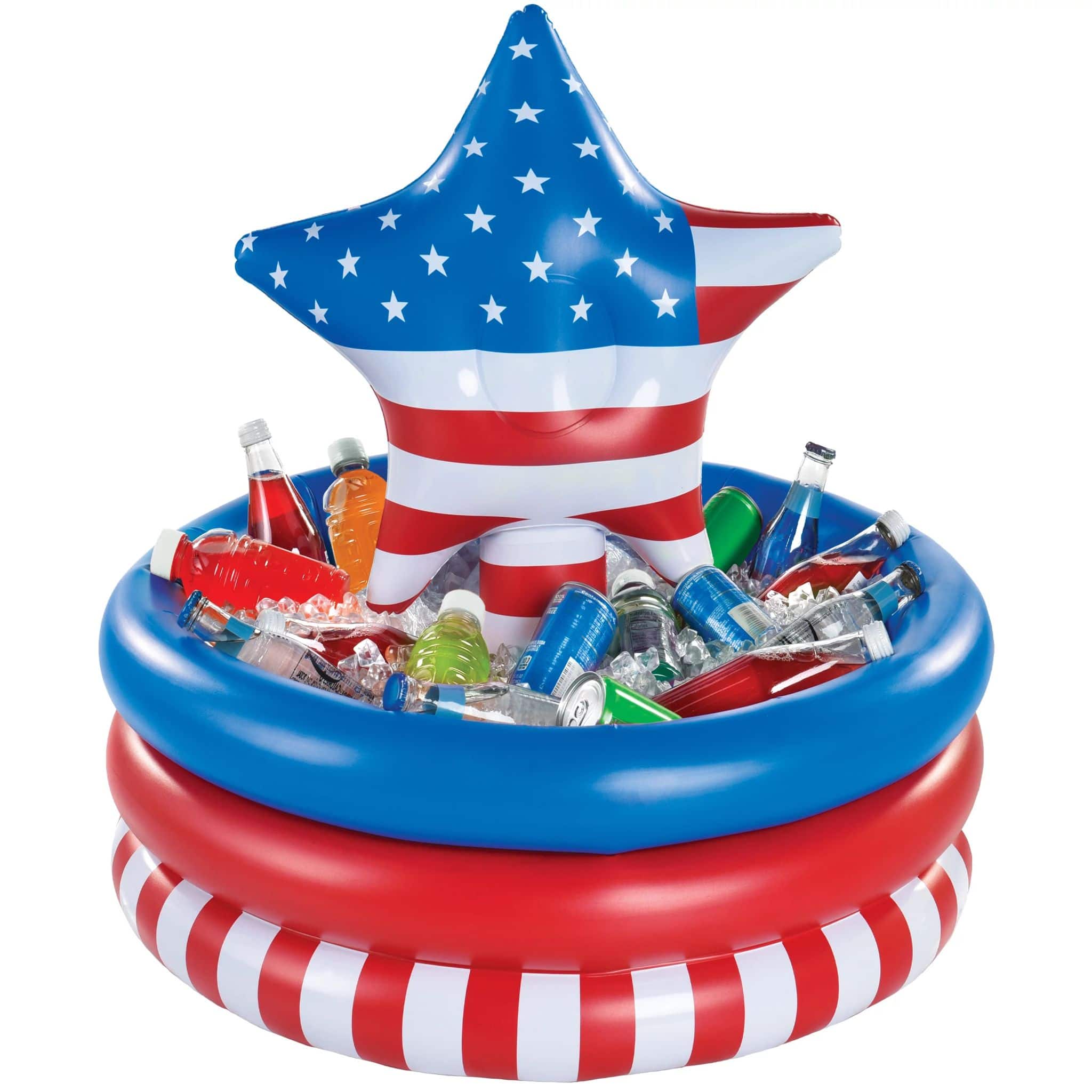 29.5&#x22; Patriotic Star Tabletop Inflatable Cooler