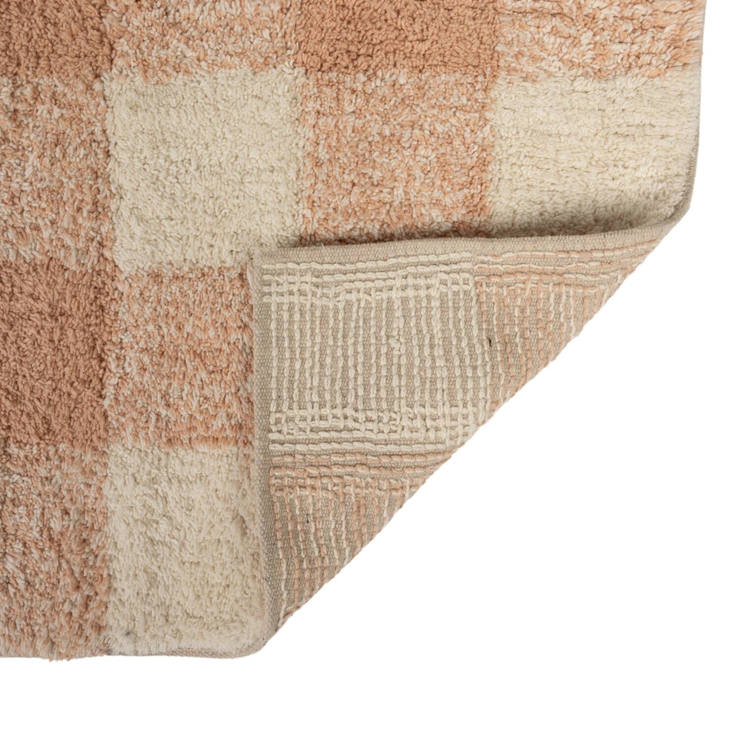 Hello Honey® 3ft. x 5ft. Blush & Cream Plaid Cotton Tufted Rug