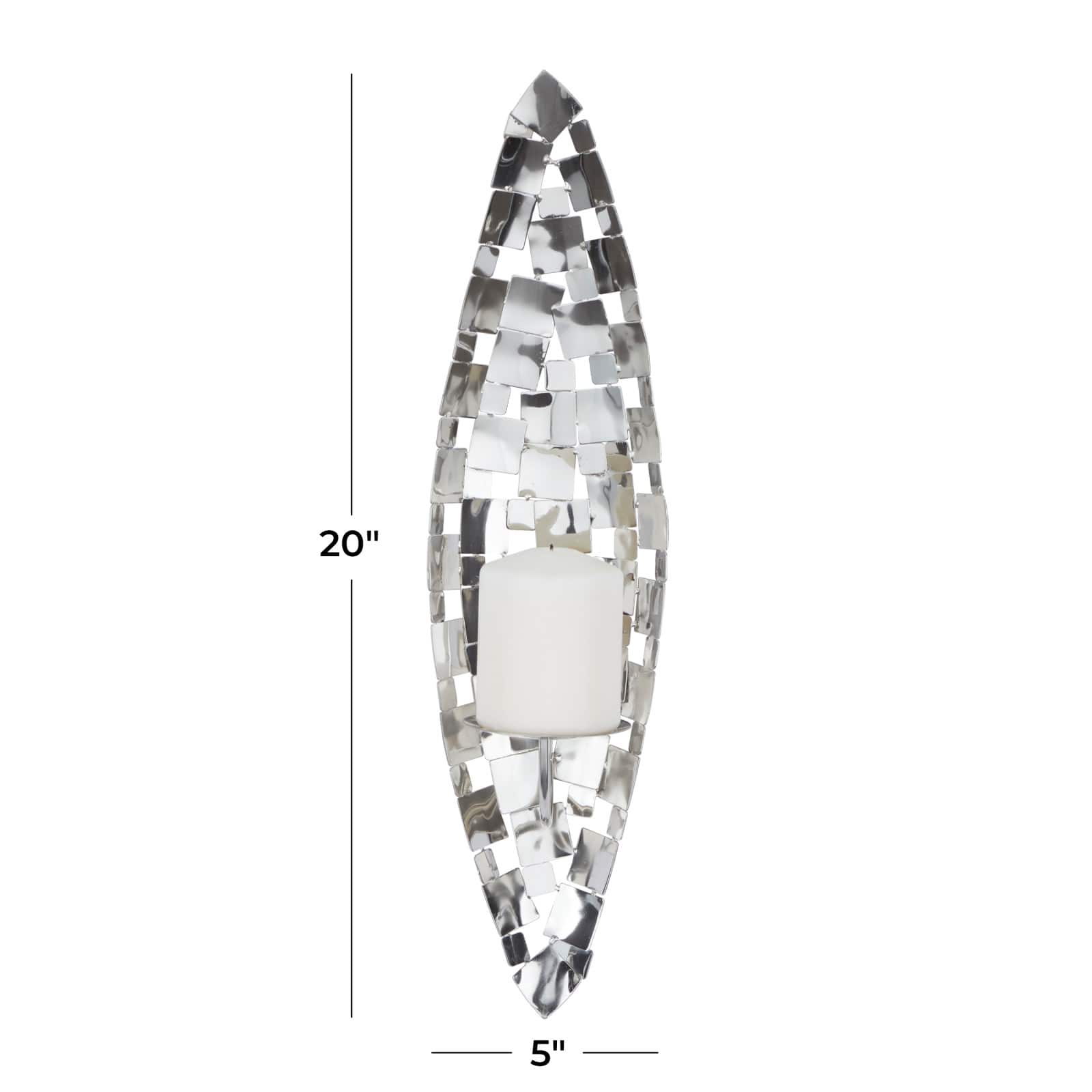 20&#x22; Silver Contemporary Wall Sconce