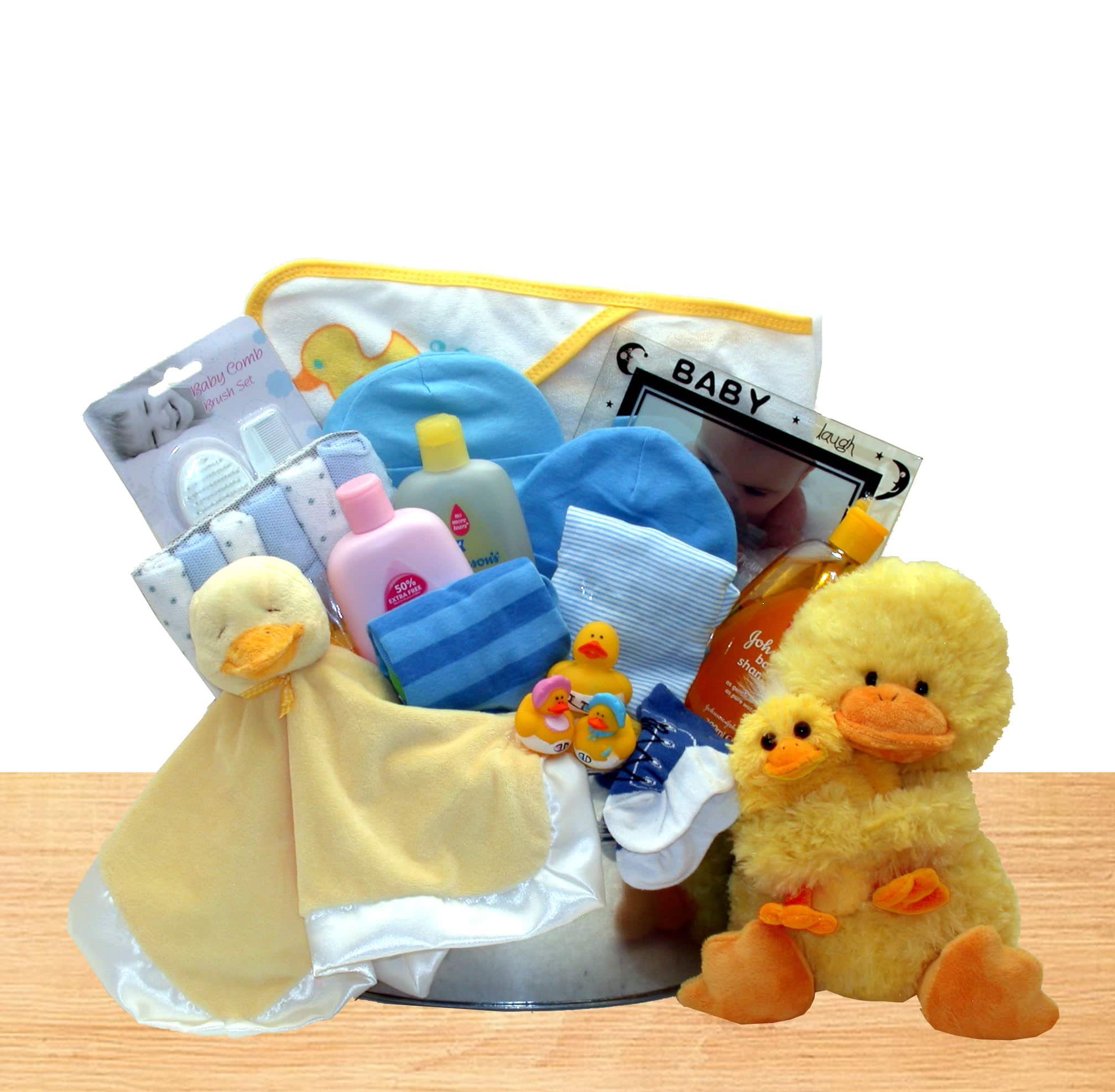 Deluxe Bath Time Baby New Baby Boy Basket