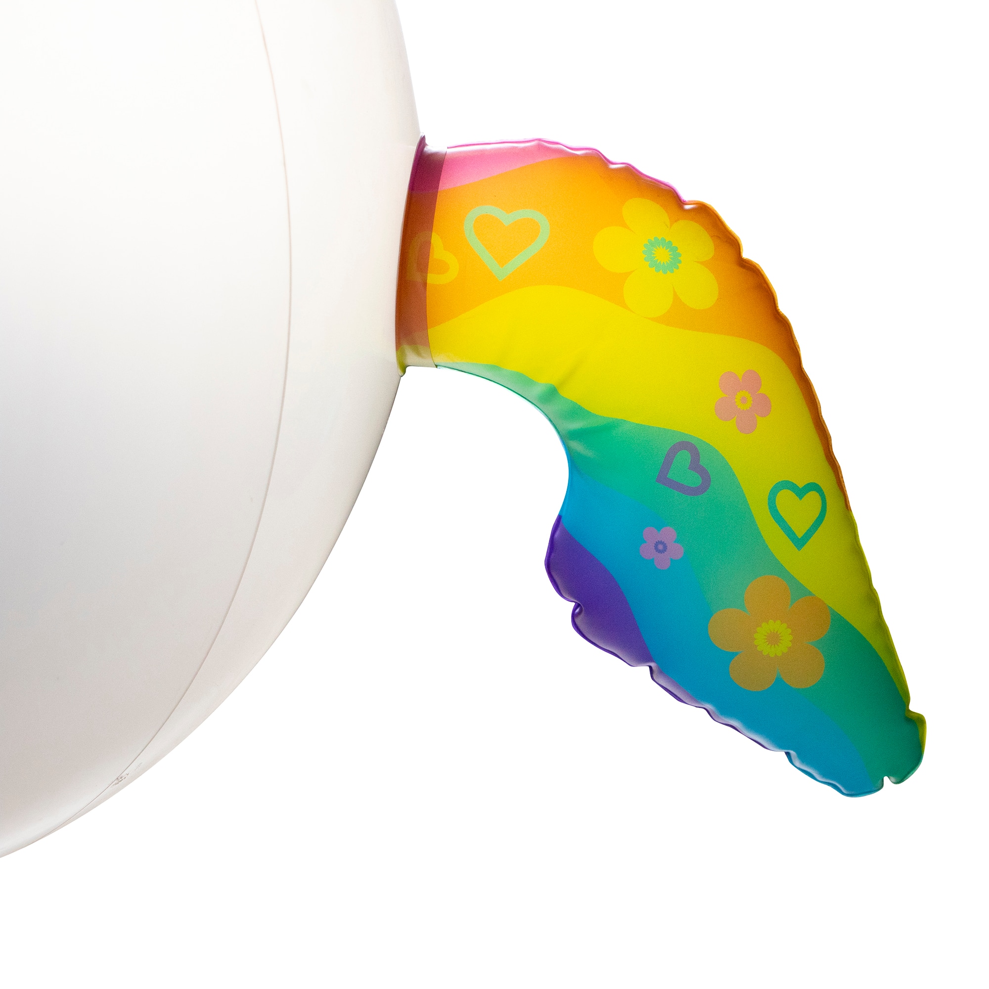 Swim Central 29" Inflatable Rainbow Unicorn Beach Ball with Horn