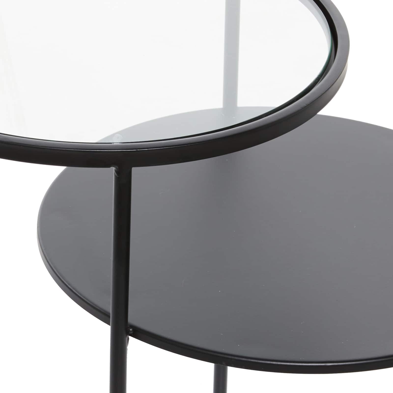 23&#x22; Black Modern Metal Accent Table