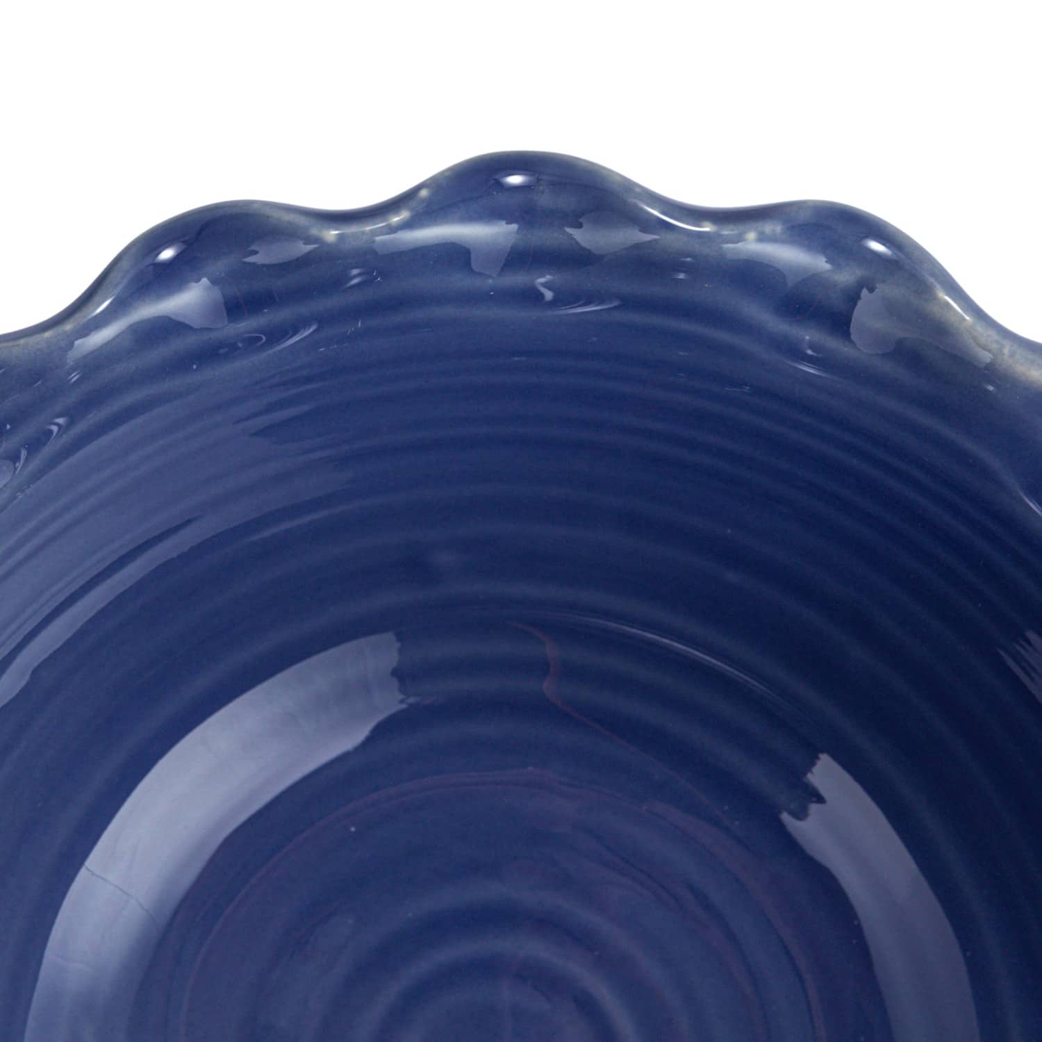 Hello Honey® 10" Blue, Green & Cream Stoneware Bowl with Scalloped Edge Set