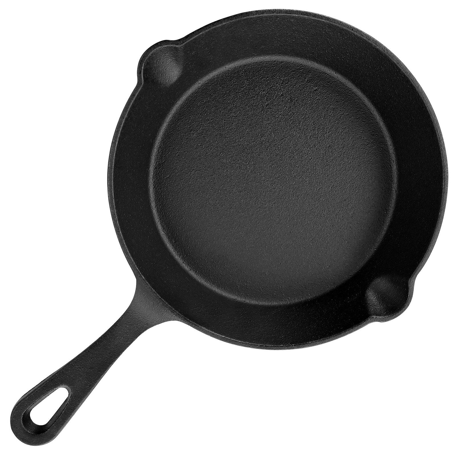 MegaChef 8" Round Black Preseasoned Cast Iron Frying Pan