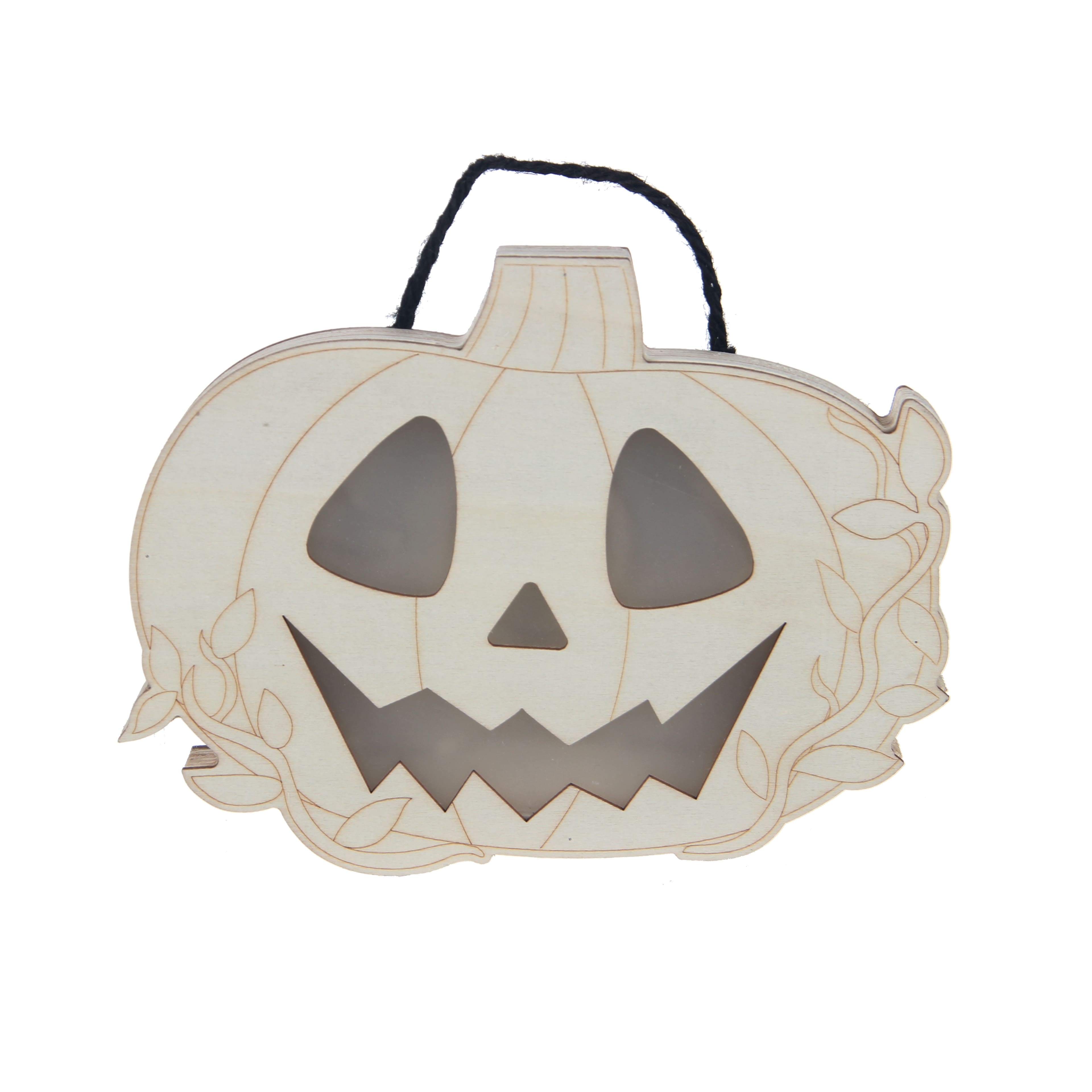 8&#x22; Jack-O&#x27;-Lantern DIY LED Plywood D&#xE9;cor by Make Market&#xAE;