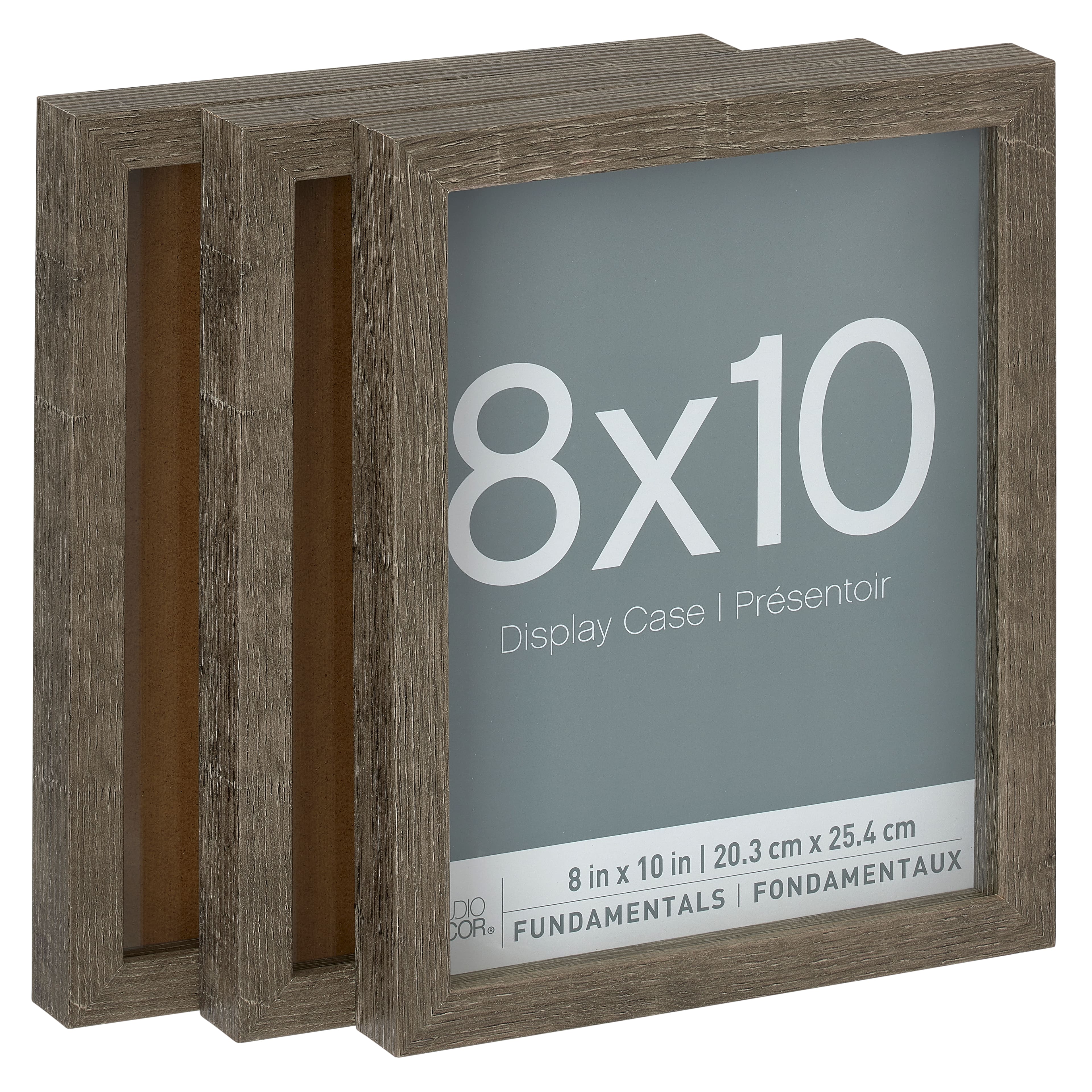 3 Pack Fundamentals 8" x 10" Grey Shadow Boxes by Studio Décor®