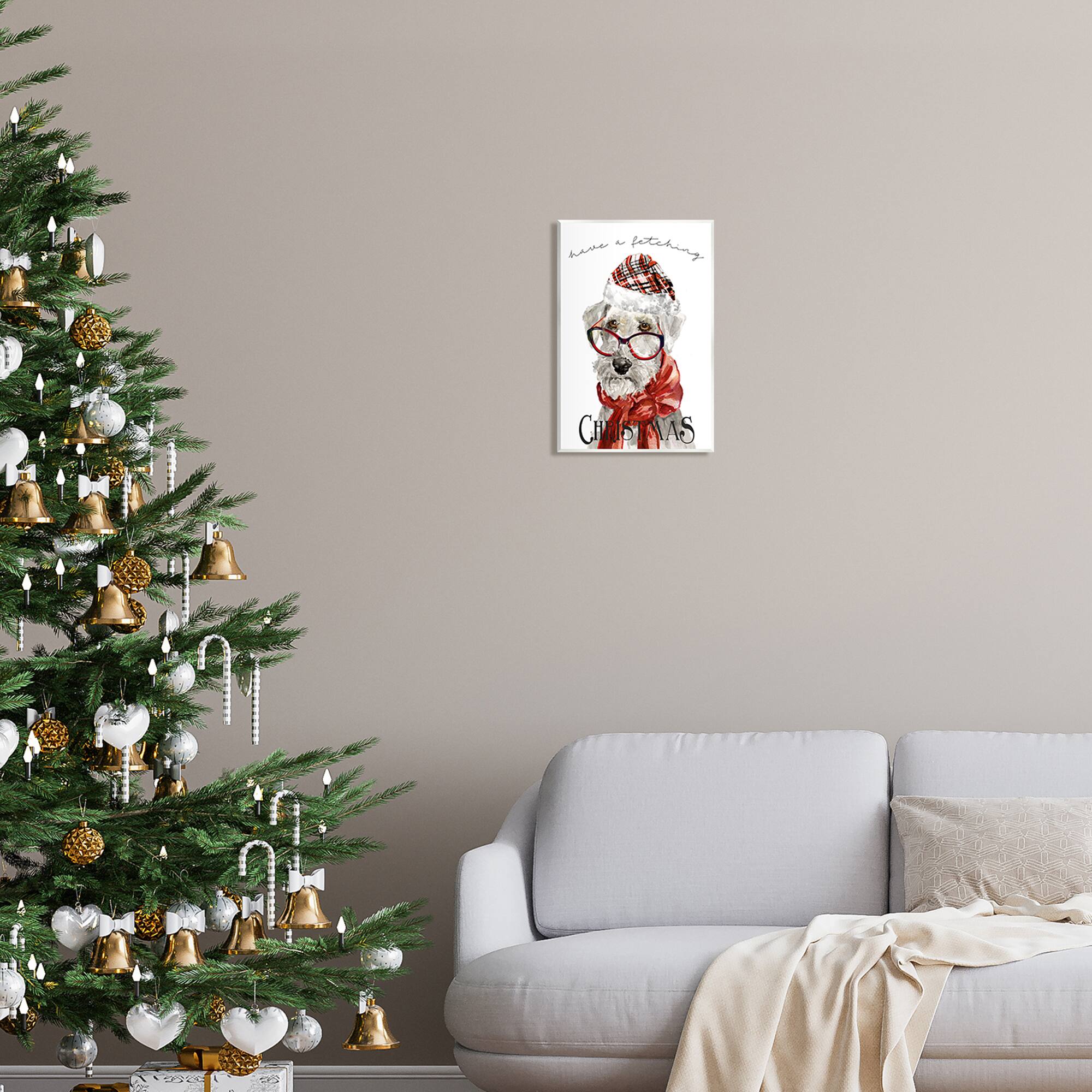 Stupell Industries Have a Fetching Christmas Dog Wall Plaque Art