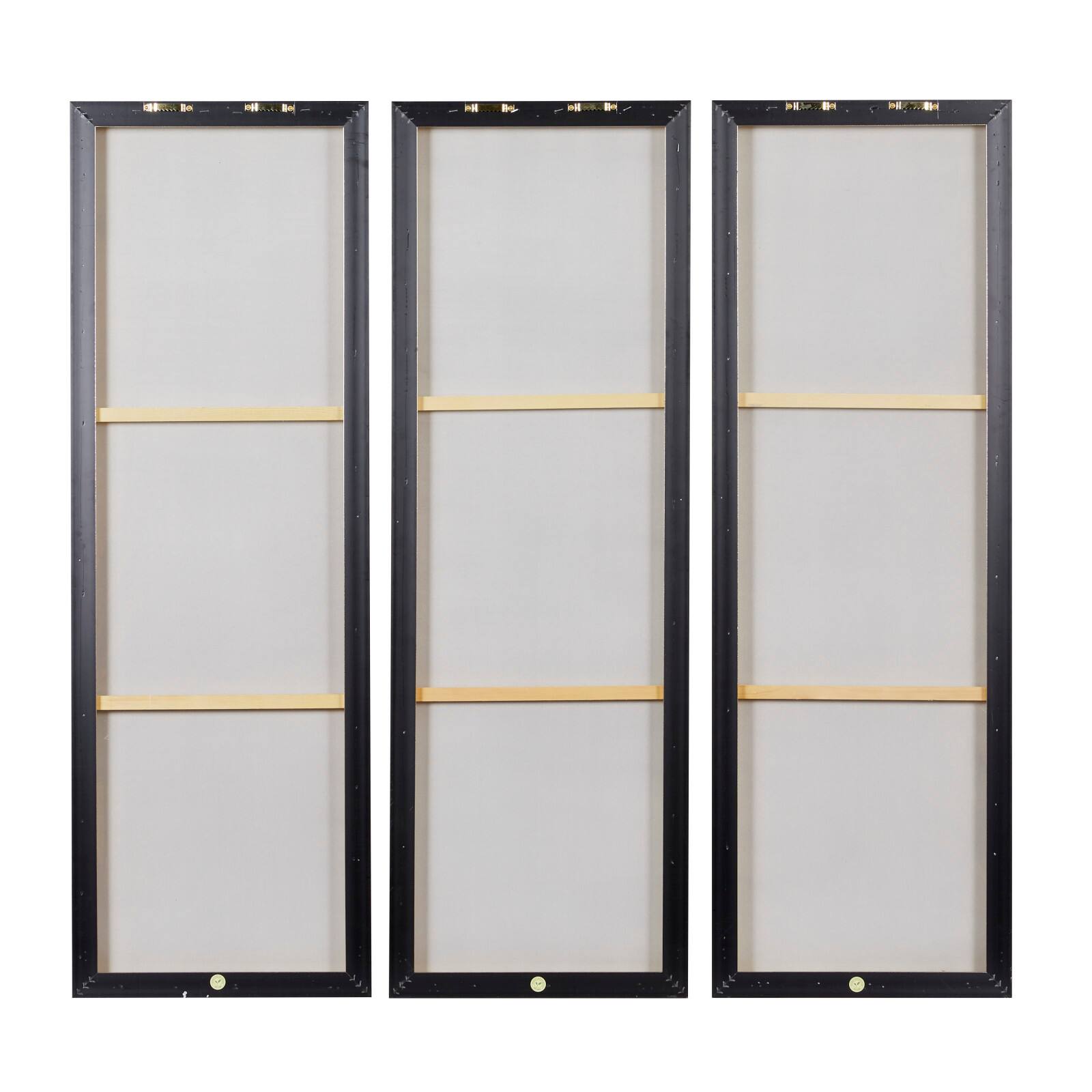 Set of 3 Brown Polystone Traditional Floral Wall Art, 16" x 47"