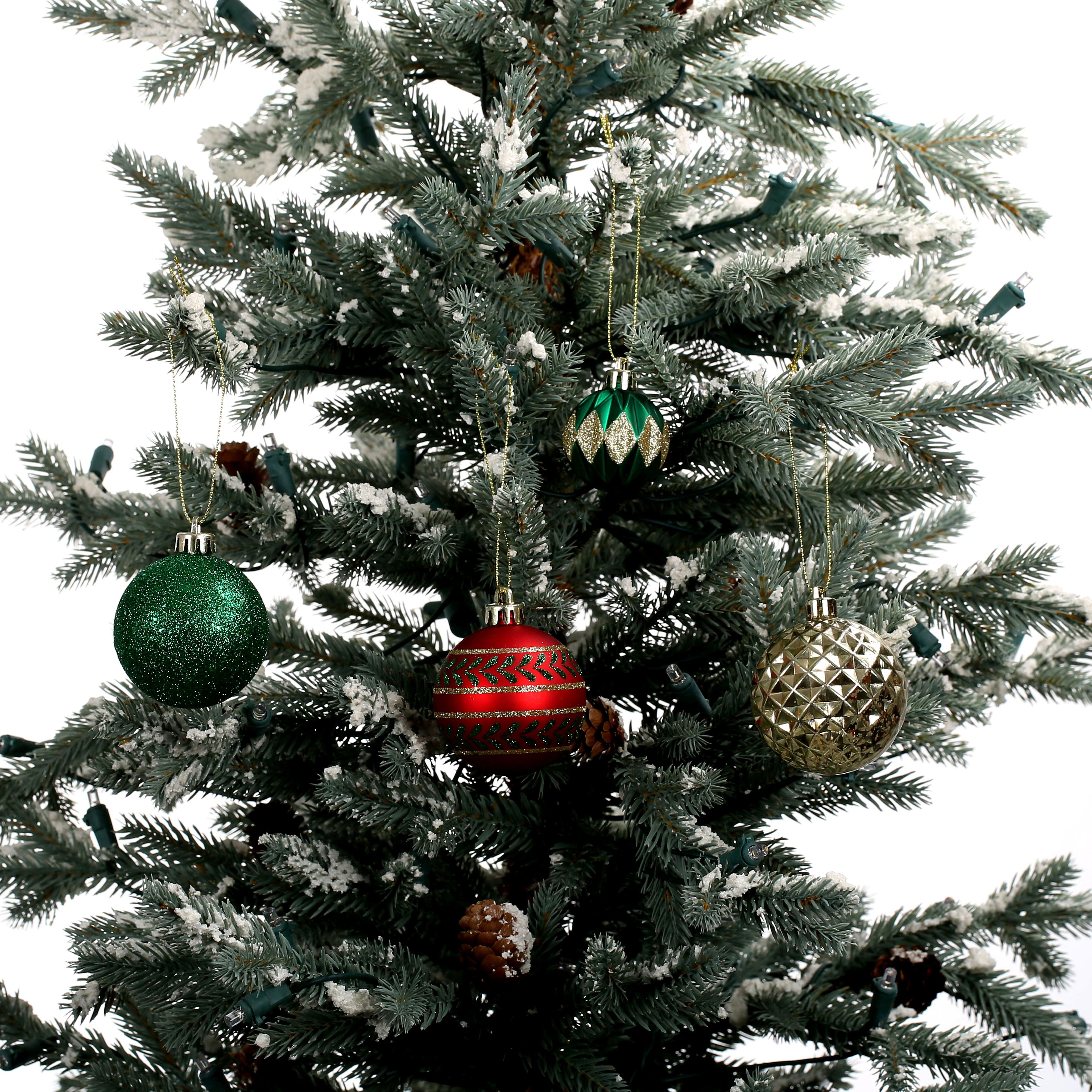 Assorted Green, Red &#x26; Gold Ball Plastic Ornament Tube by Ashland&#xAE;, 1pc