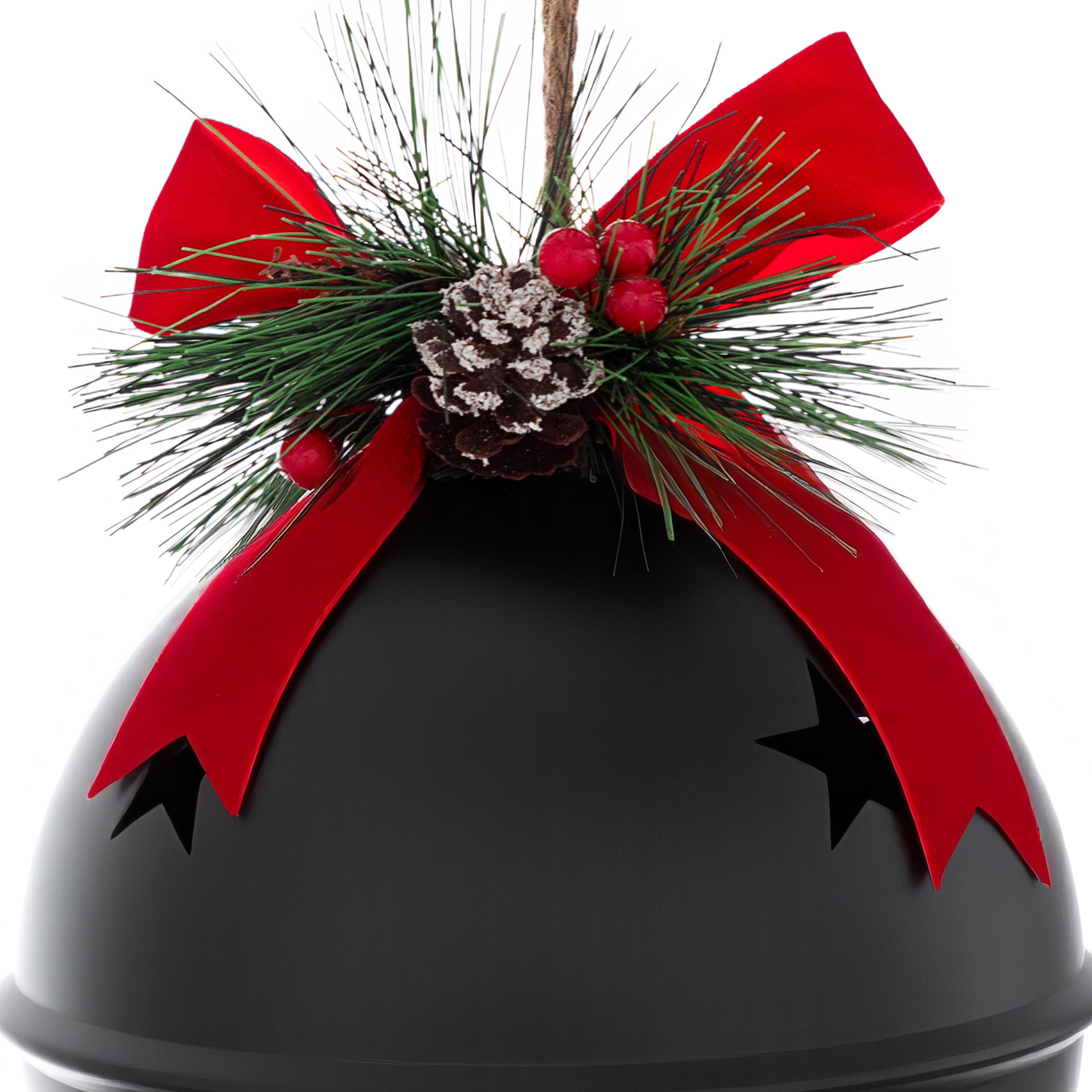 7.5&#x22; Jumbo Black Bell with Pinecone &#x26; Berries by Ashland&#xAE;
