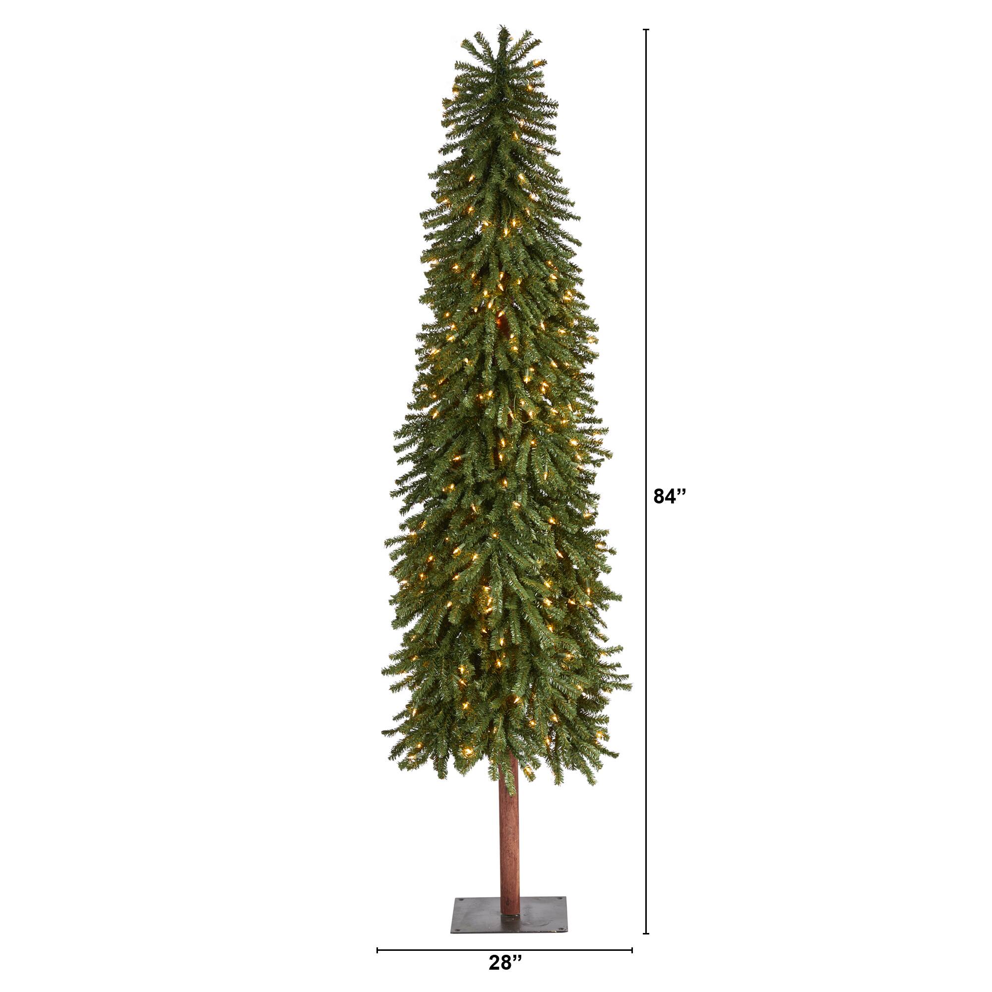 7ft. Pre-Lit Grand Alpine Artificial Christmas Tree, Clear LED Lights