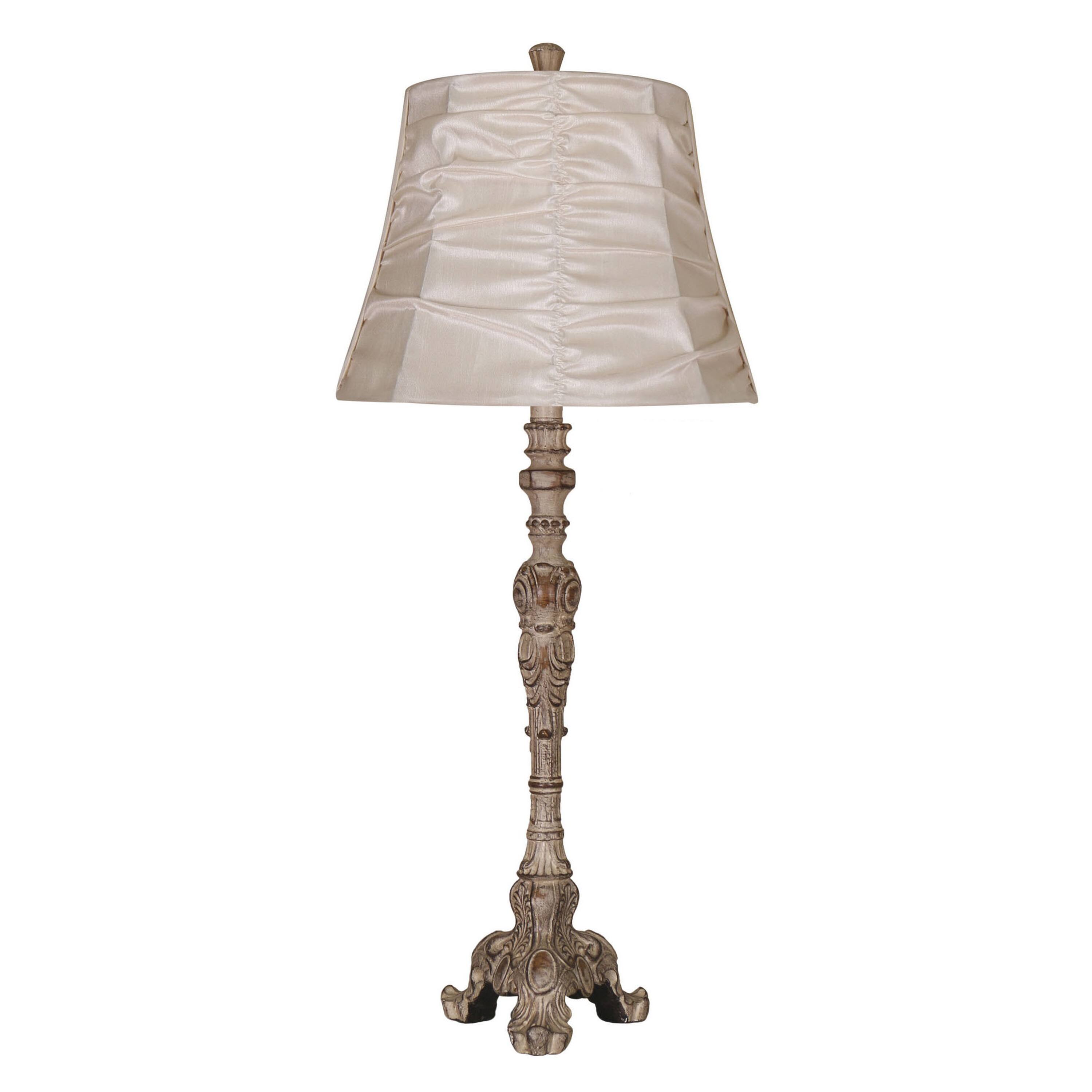 Elegant Designs Antique Style Buffet Table Lamp with Cream Ruched Shade