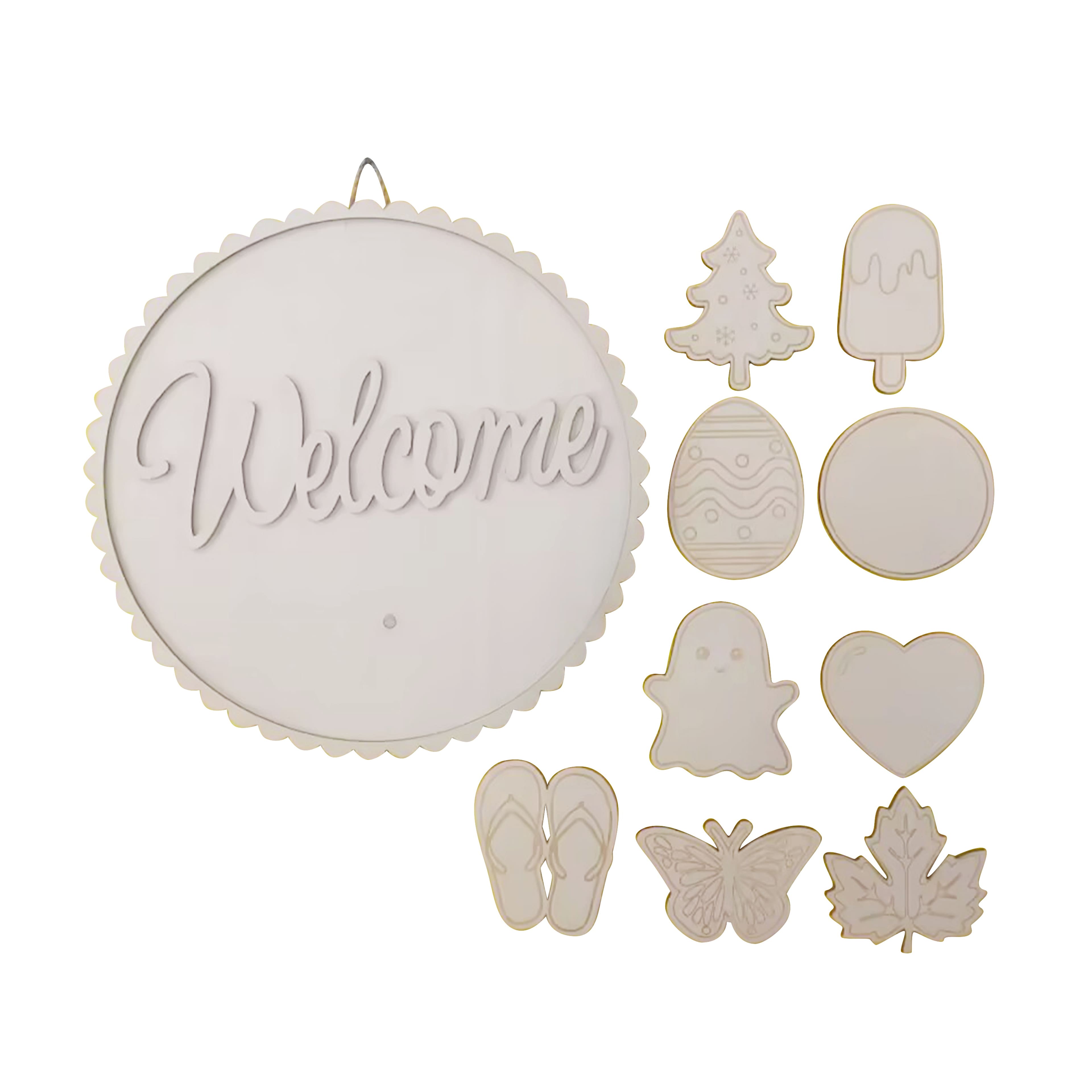 15&#x22; Interchangeable Welcome Plaque DIY Wood D&#xE9;cor by Make Market&#xAE;