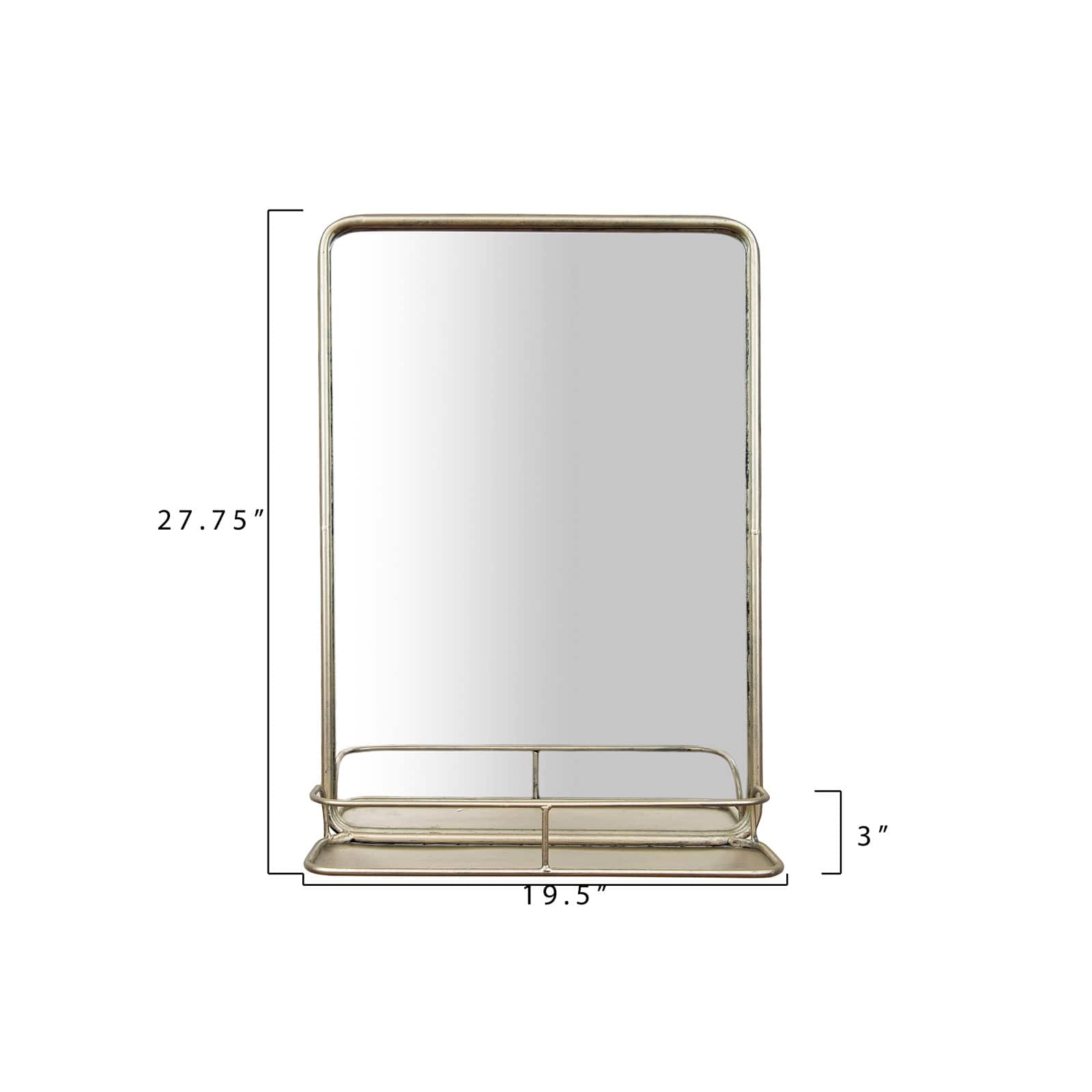 Hello Honey® Gold Rectangle Wall Mirror with Shelf