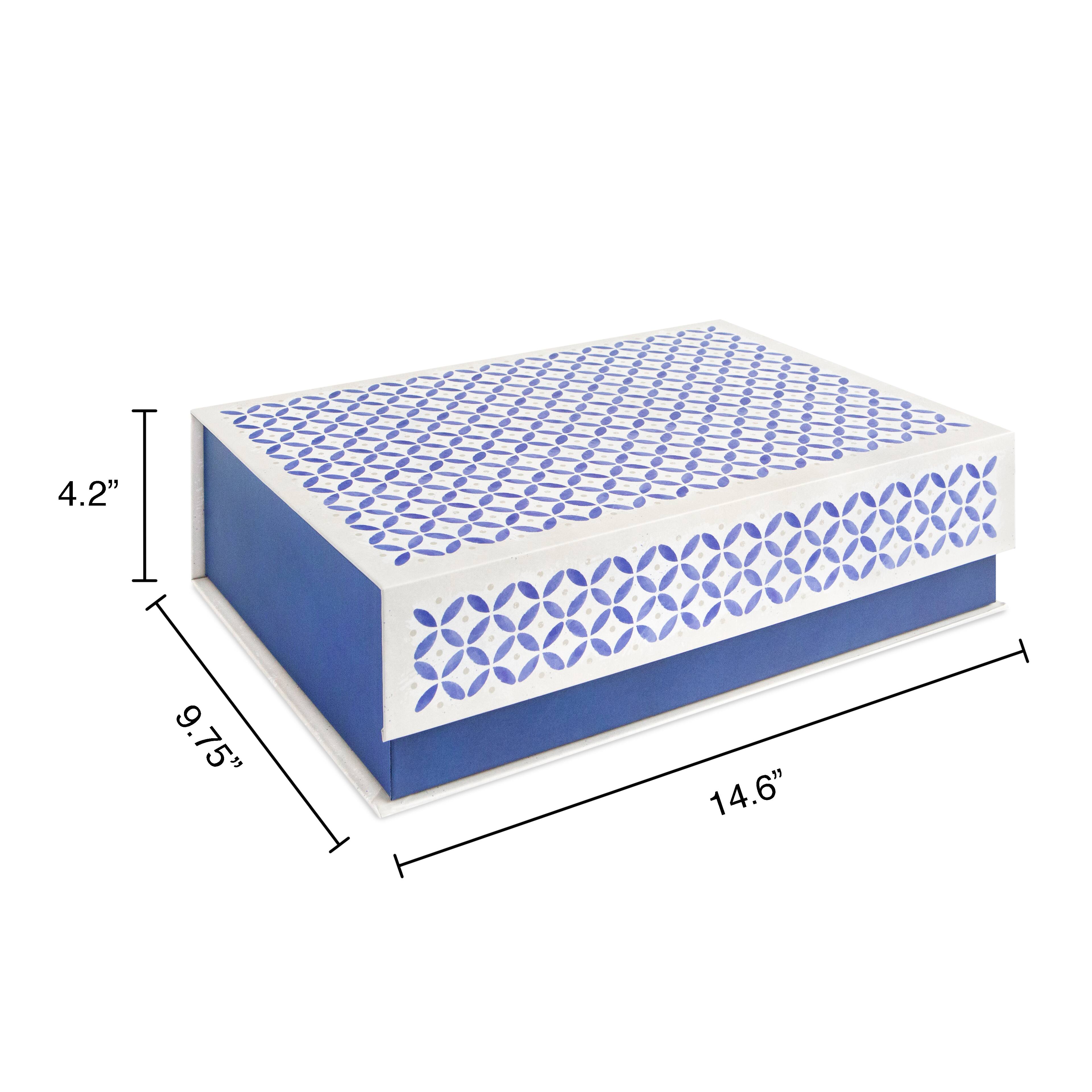 Medium Blue Tile Decorative Box with Tab Closure by Ashland® Michaels